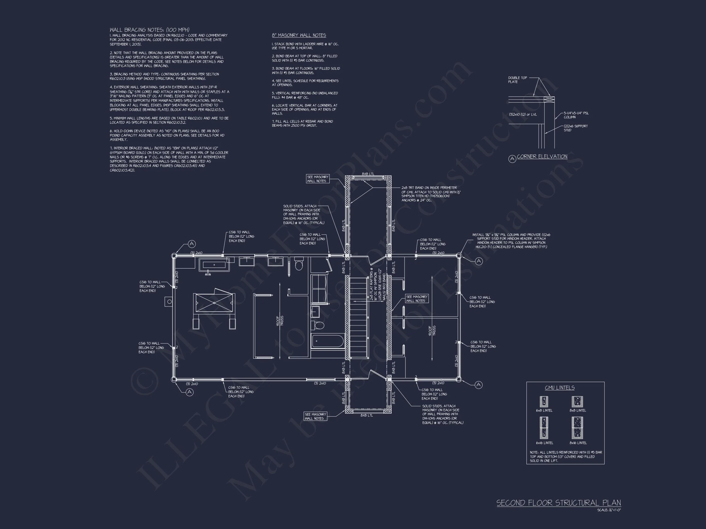 13-1730 HOUSE PLAN - Modern Contemporary Home Plan - 3-Bed, 2.5-Bath, 2,433 SF 22 Modern house Floor Plan: 2-Story Architectural Designs Blueprint
