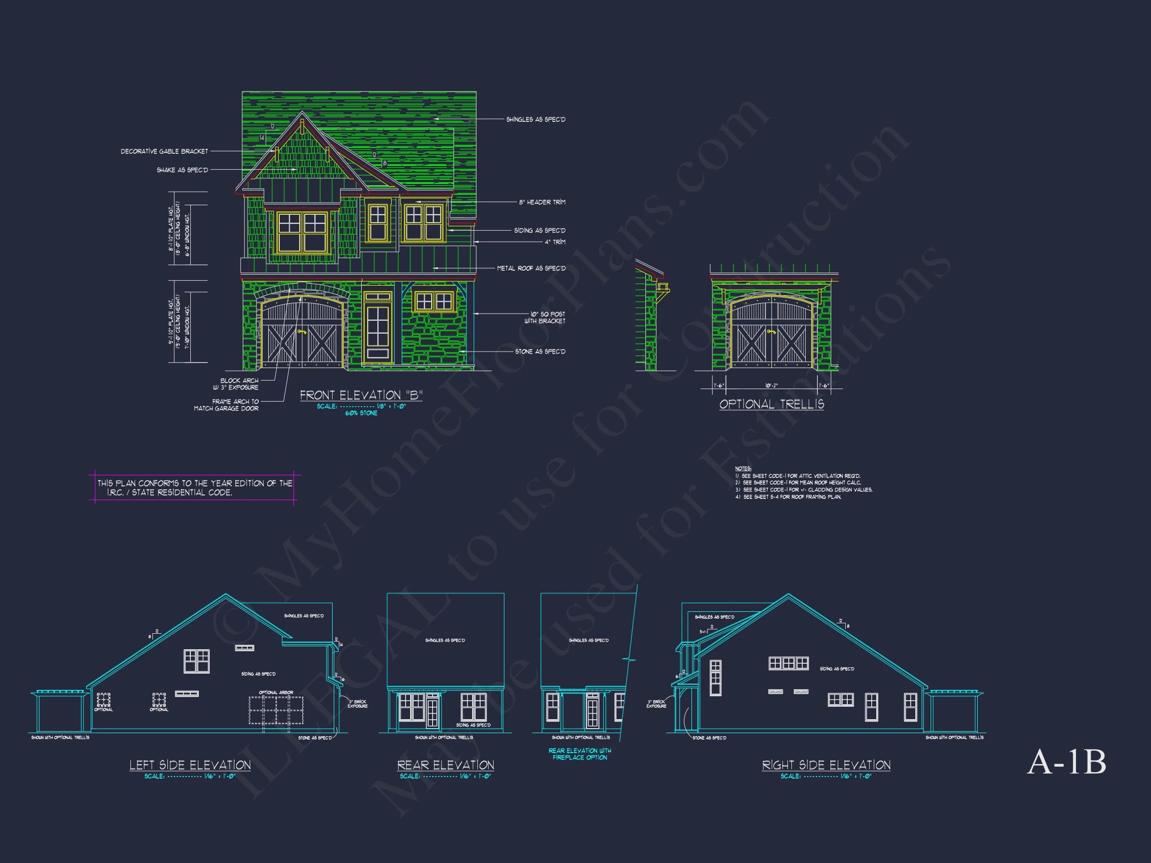 13-1586 HOUSE PLAN - Modern Farmhouse Plan - 3-Bed, 2.5-Bath, 2,150 SF 4 Sophisticated house Plan with CAD Customized Architecture