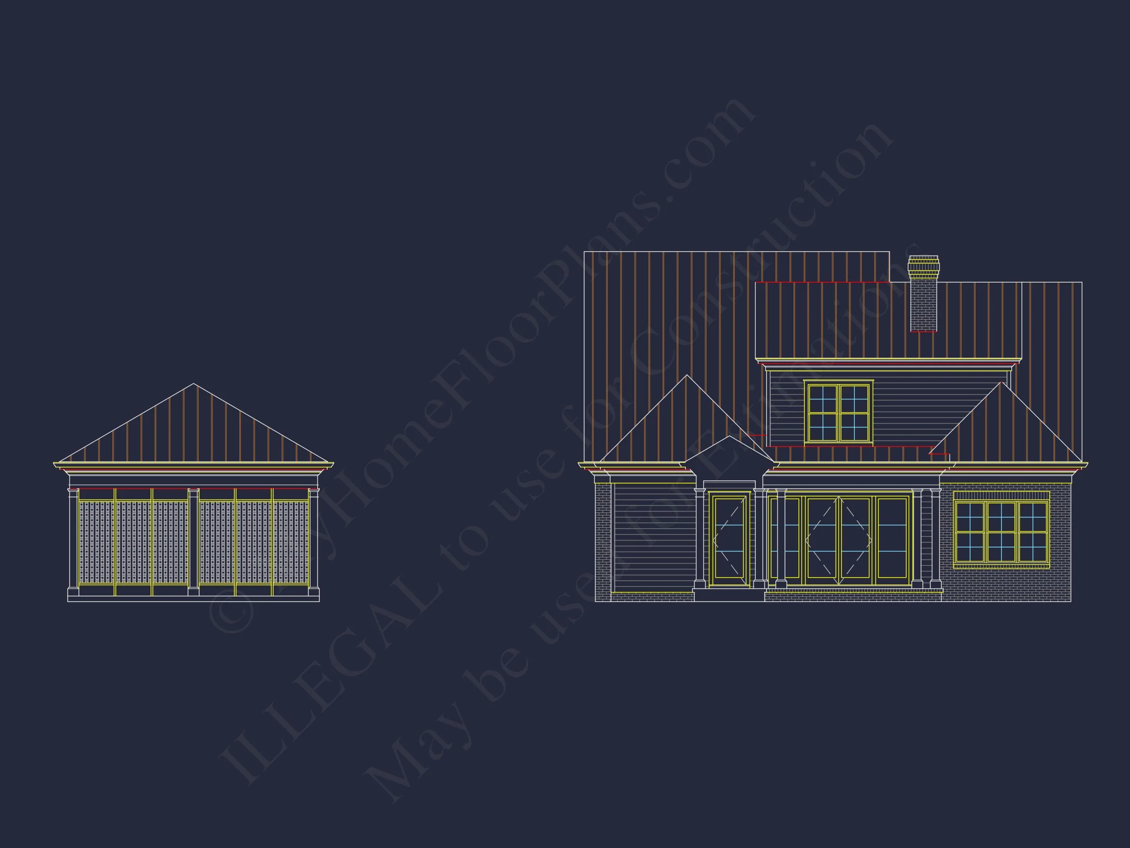 13-1162 HOUSE PLAN -Colonial Revival Home Plan - 4-Bed, 3-Bath, 2,850 SF 8 Architectural CAD Designs