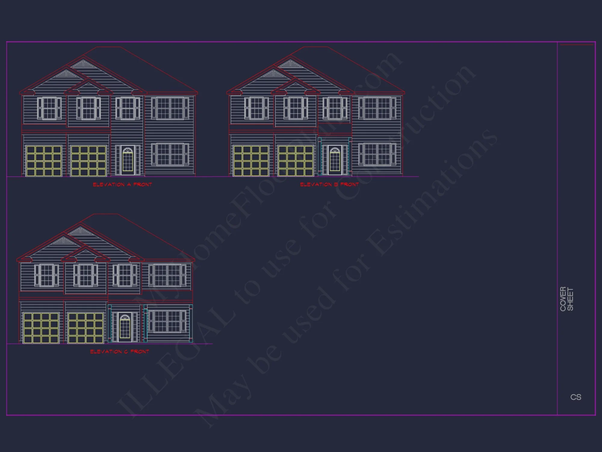 Elegant house Plan with CAD Blueprint and Modern Designs