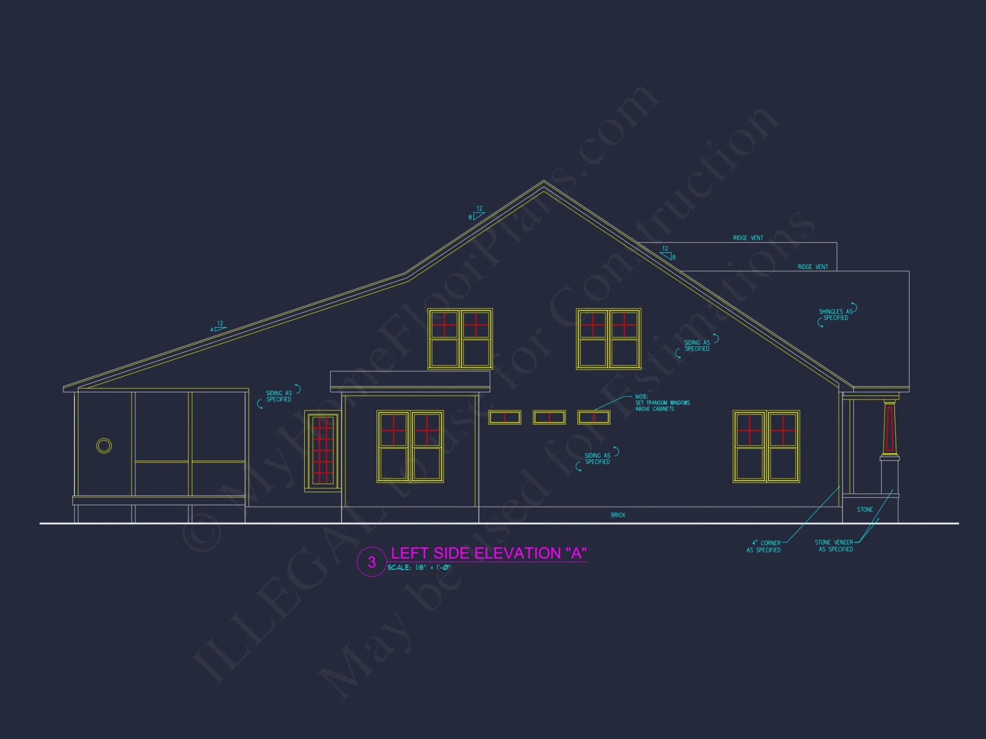 house Plan for Modern Craftsman Design and CAD Blueprint