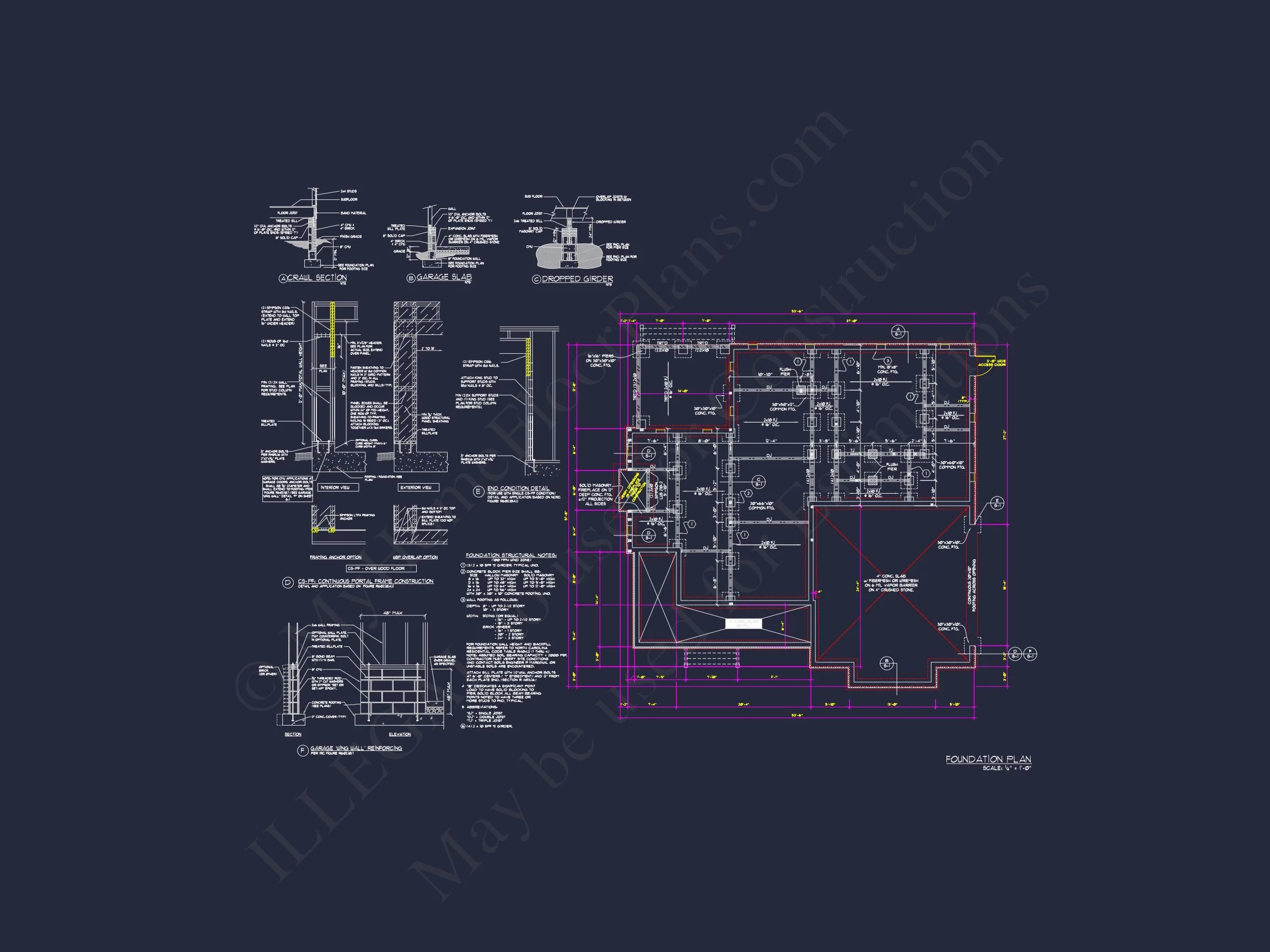 12-2857 HOUSE PLAN -Craftsman Home Plan - 4-Bed, 3-Bath, 2,450 SF 11 Craftsman house Design with Bonus Room and CAD Blueprint