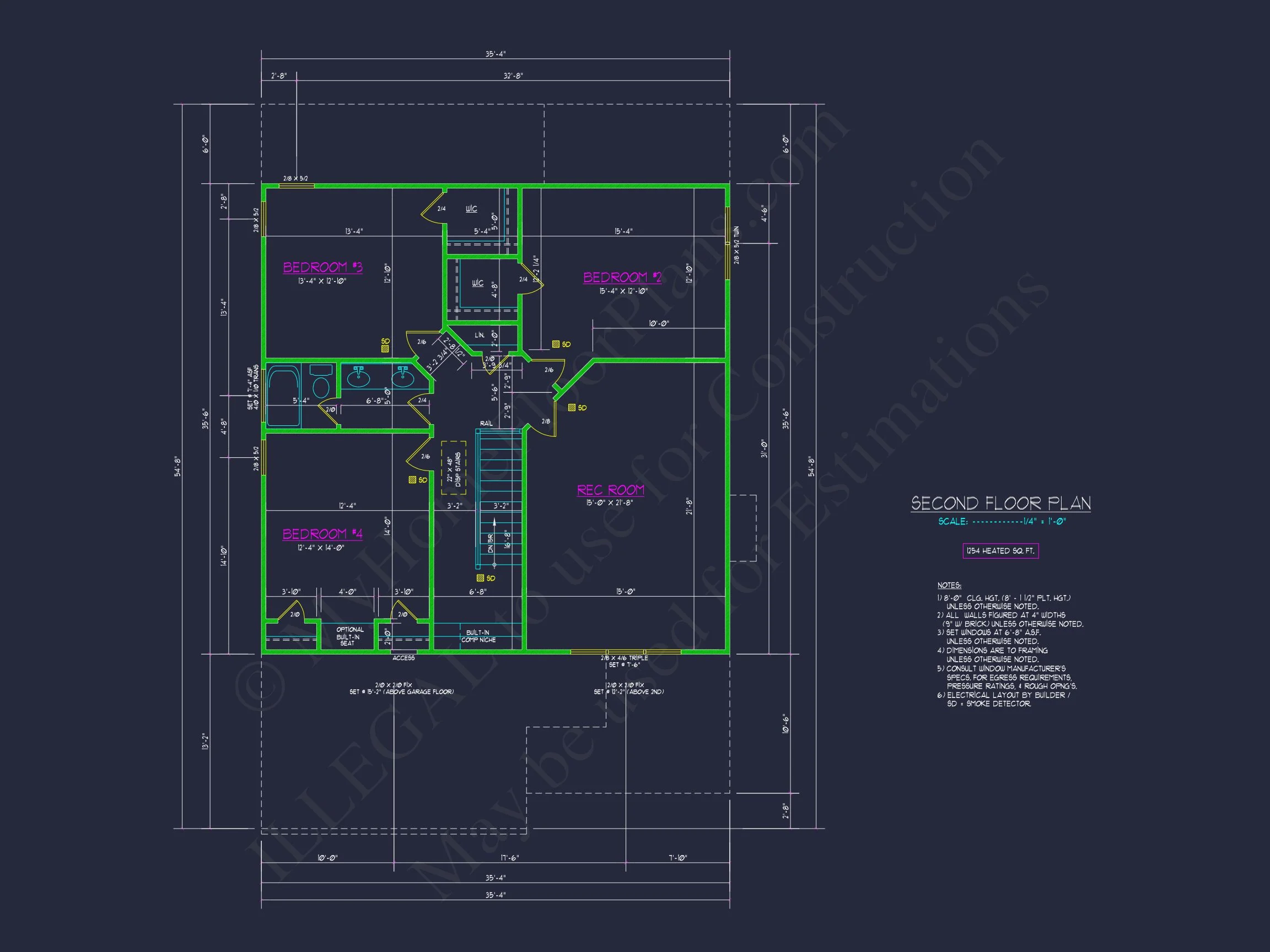 12-2802 HOUSE PLAN -Traditional Craftsman Home Plan - 4-Bed, 2.5-Bath, 2,470 SF 7 Traditional Craftsman house Plan with 2 Floors and CAD Designs