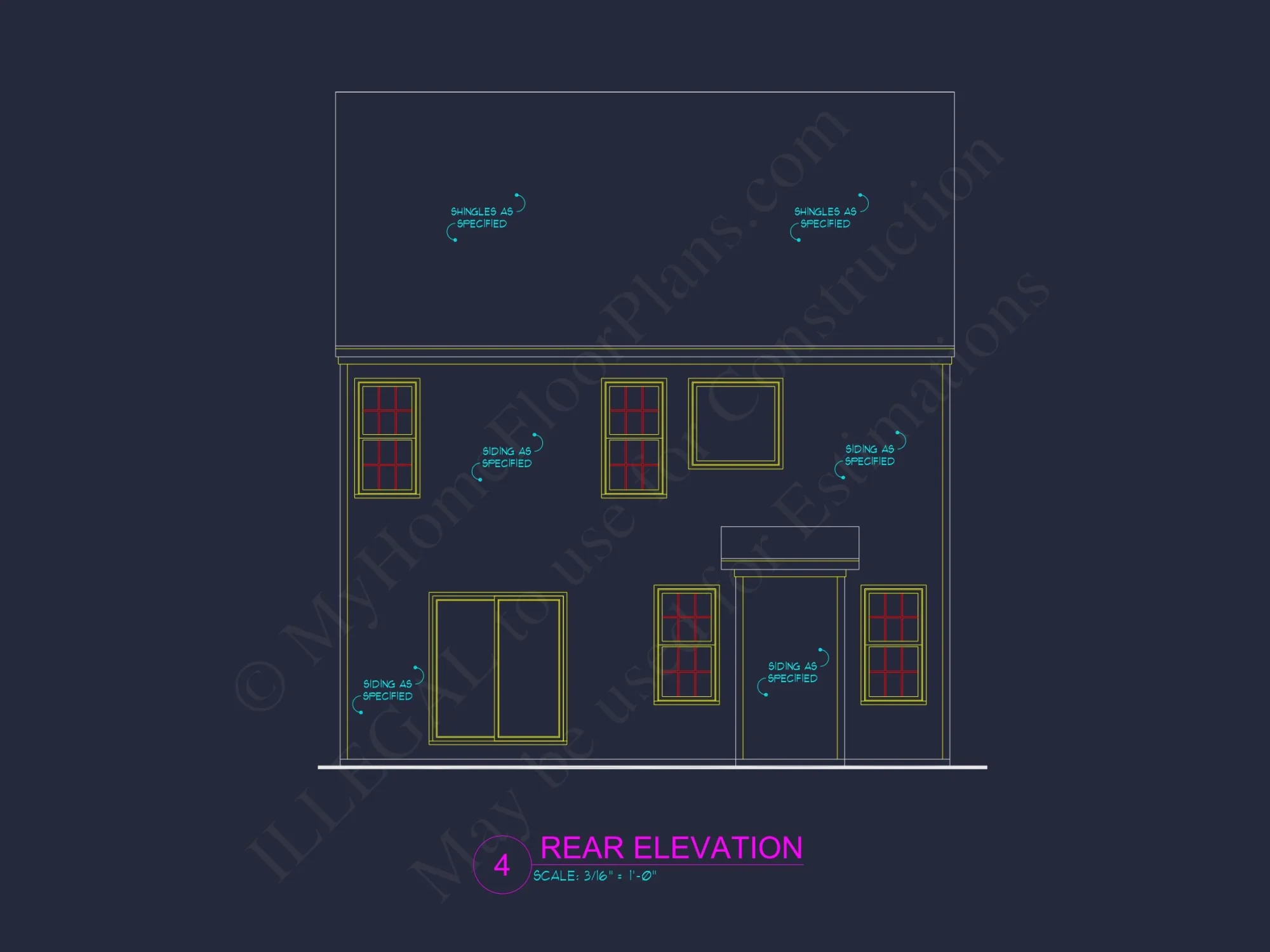 Modern house Plan: Blueprint and CAD Floor Designs