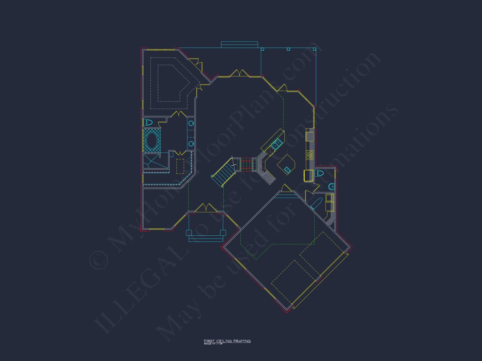 Elegant house Floor Plan with CAD Blueprint & Modern Designs