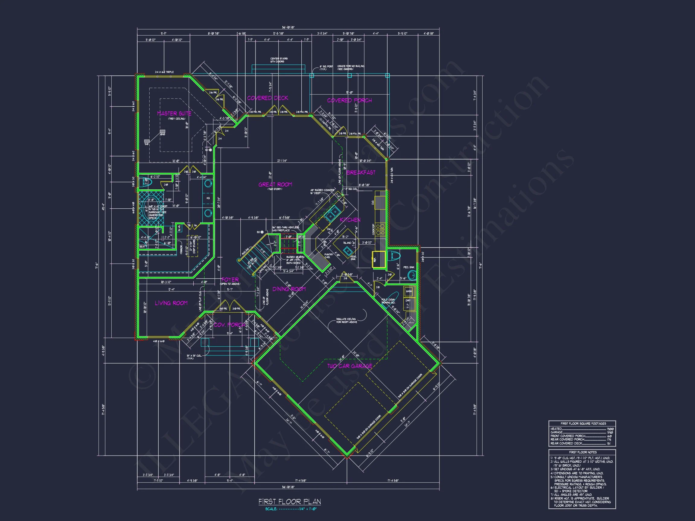 Traditional Brick Home Plan - 3-Bed, 2-Bath, 2,450 SF 7 Elegant house Floor Plan with CAD Blueprint & Modern Designs