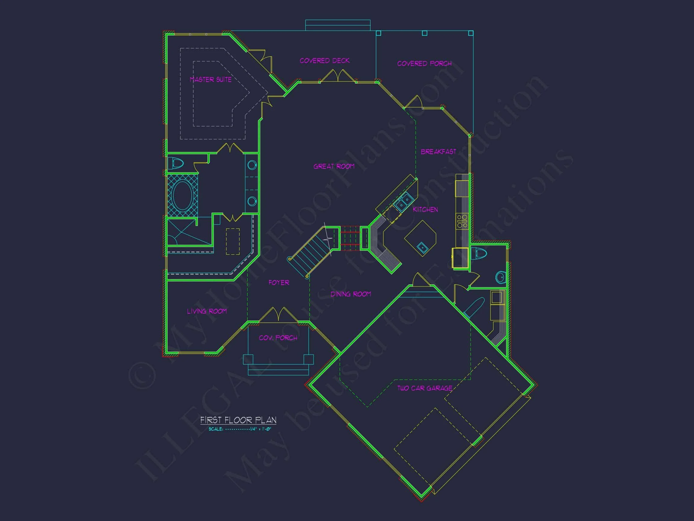 Traditional Brick Home Plan - 3-Bed, 2-Bath, 2,450 SF 5 Elegant house Floor Plan with CAD Blueprint & Modern Designs