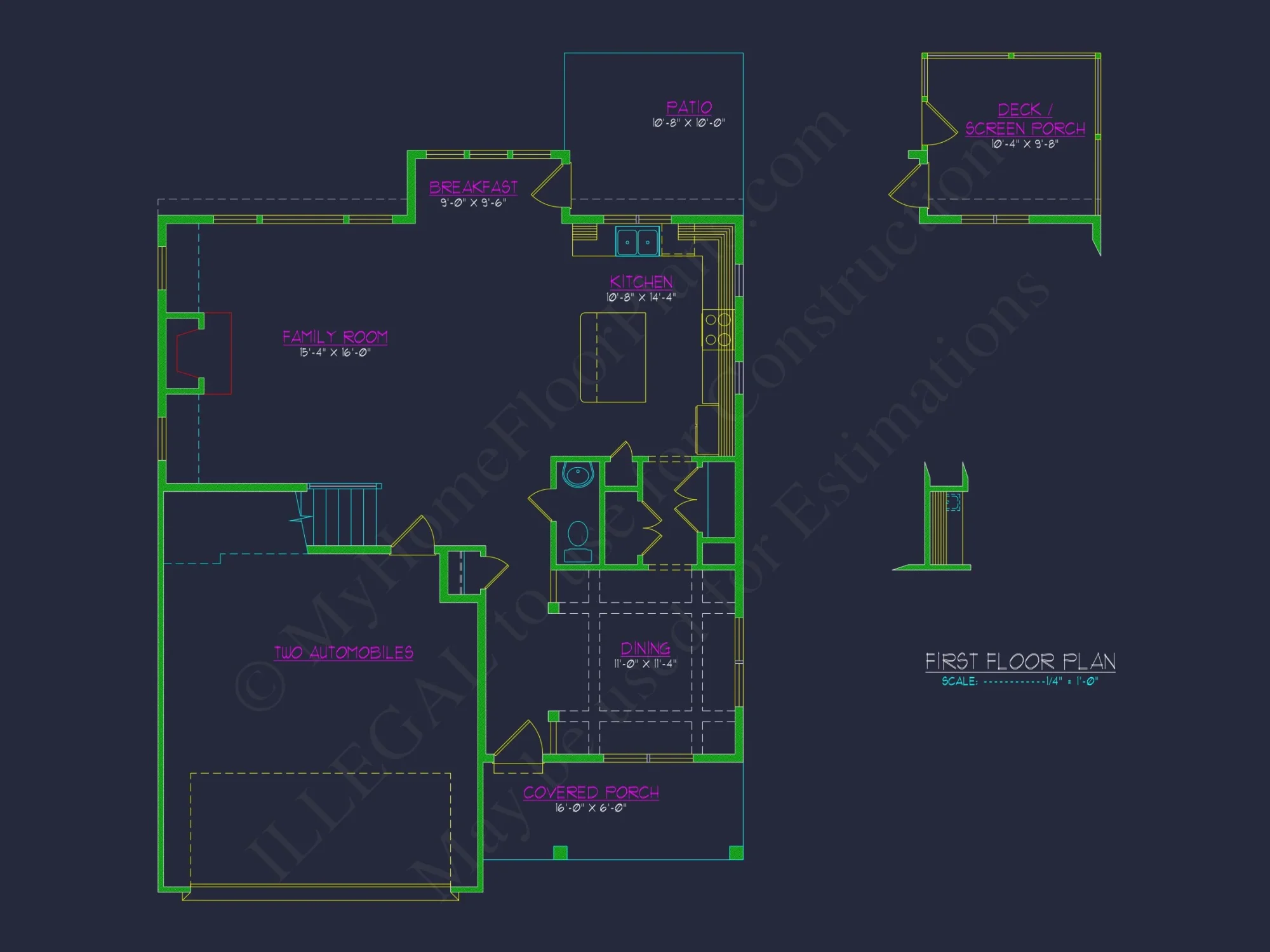 Blueprint for a 2, 238 Sq. Ft. Craftsman house Design