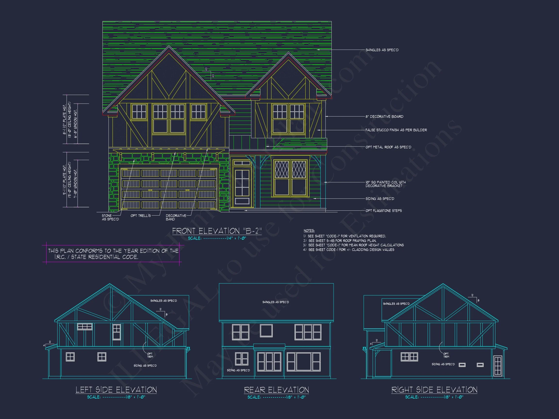 12-2140 HOUSE PLAN -Tudor Revival Home Plan - 4-Bed, 3-Bath, 2,450 SF 5 Blueprint for a 2, 238 Sq. Ft. Craftsman house Design