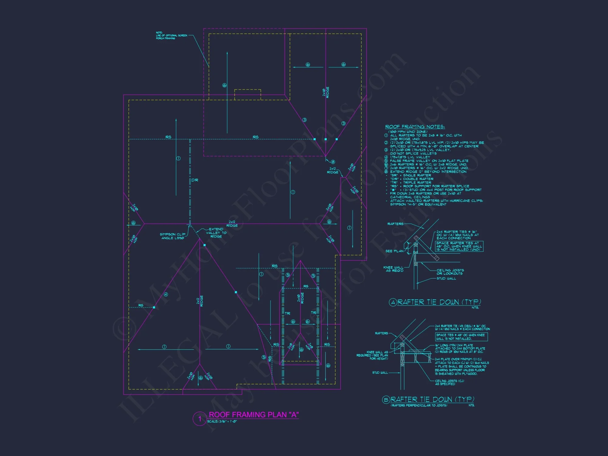 Custom Craftsman house Floor Plan Blueprint with CAD Designs
