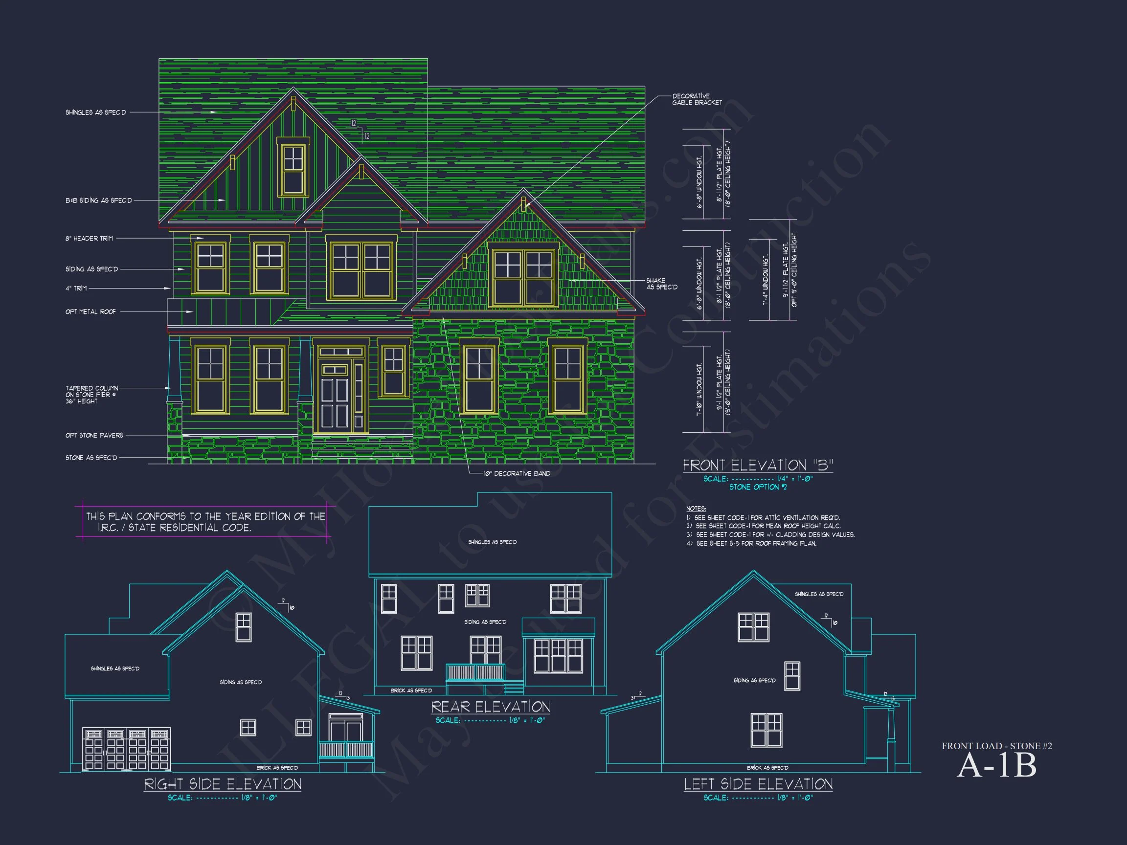 11-1700 HOUSE PLAN - Traditional Home Plan - 4-Bed, 3-Bath, 2,400 SF 25 Customizable house Plan with 2-Story Blueprint CAD Designs