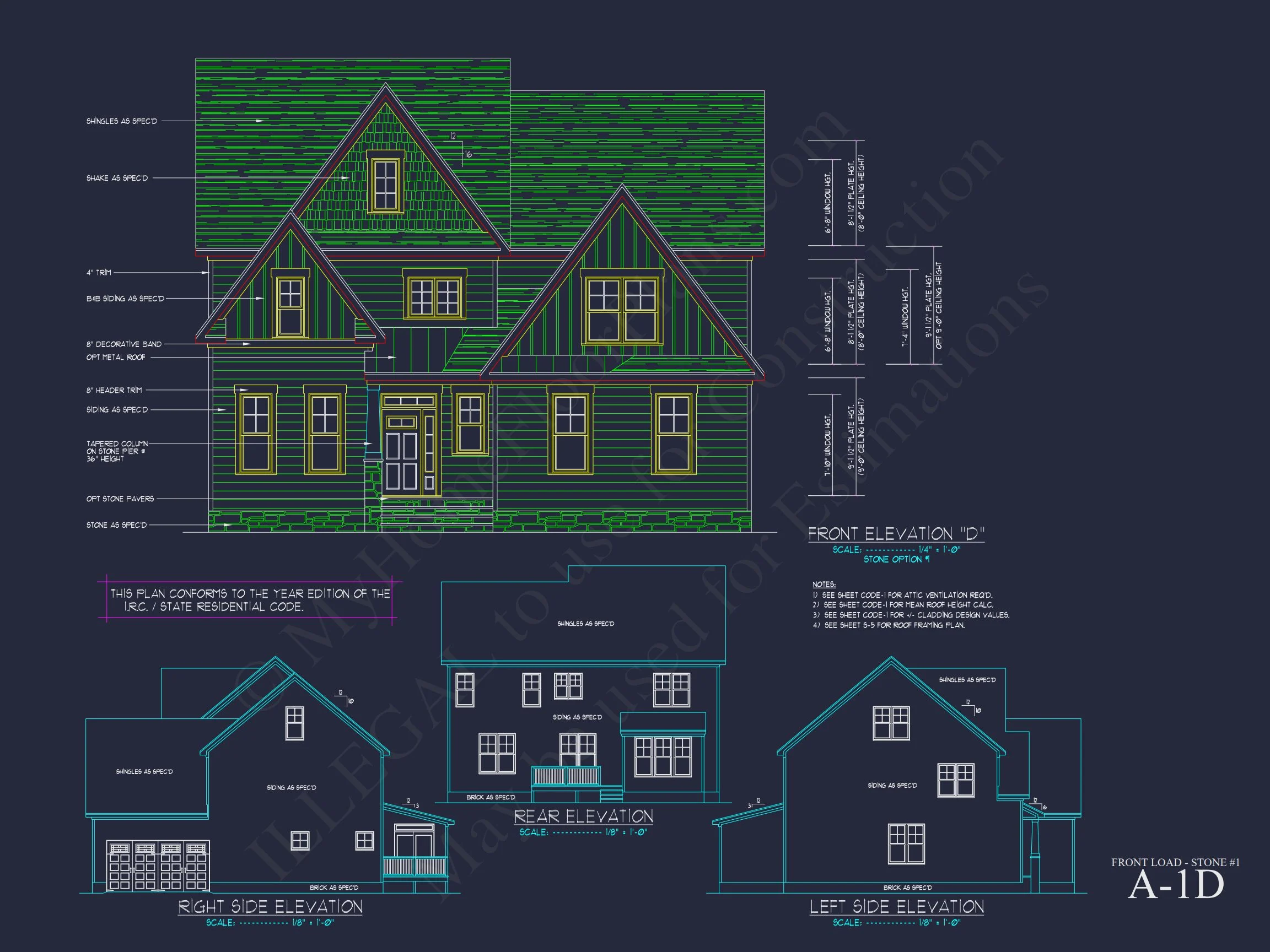11-1700 HOUSE PLAN - Traditional Home Plan - 4-Bed, 3-Bath, 2,400 SF 22 Customizable house Plan with 2-Story Blueprint CAD Designs