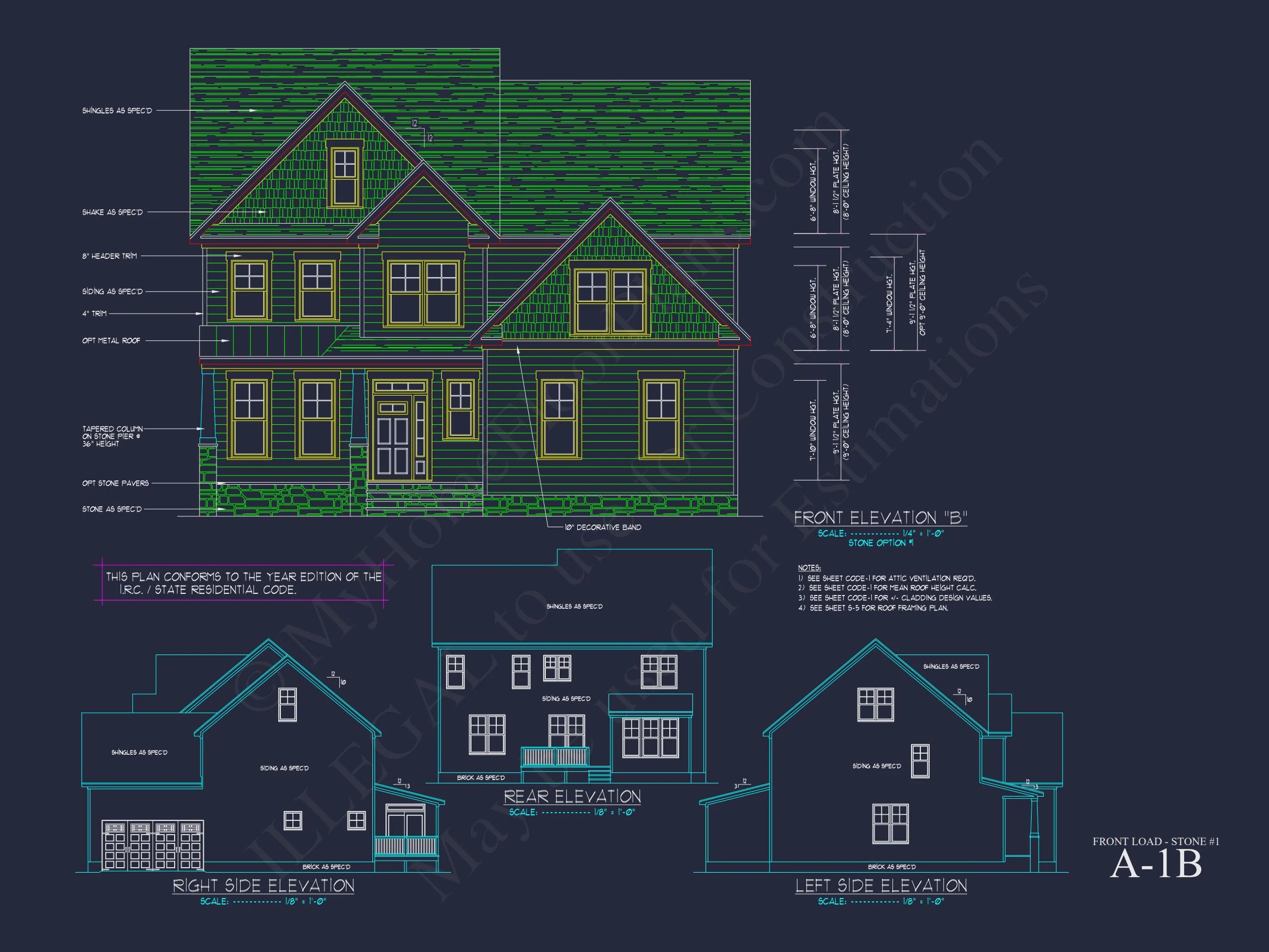 11-1700 HOUSE PLAN - Traditional Home Plan - 4-Bed, 3-Bath, 2,400 SF 20 Customizable house Plan with 2-Story Blueprint CAD Designs