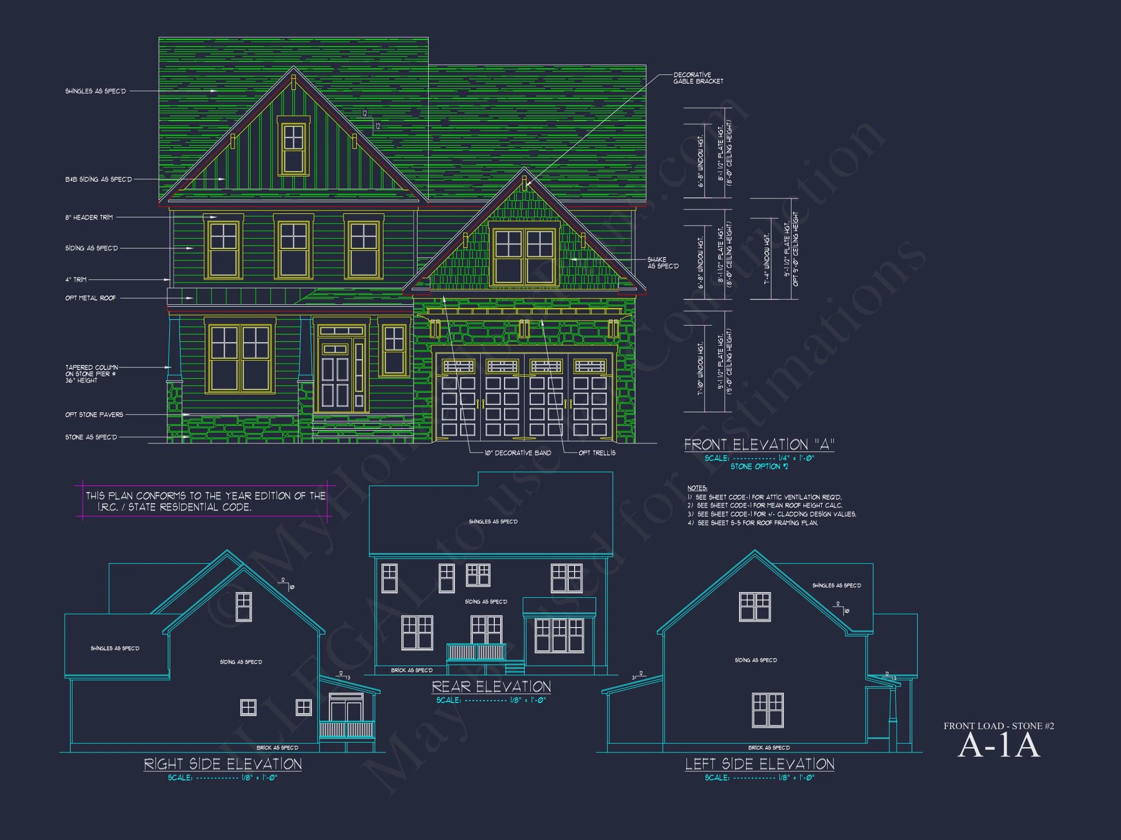 11-1700 HOUSE PLAN - Traditional Home Plan - 4-Bed, 3-Bath, 2,400 SF 14 Customizable house Plan with 2-Story Blueprint CAD Designs