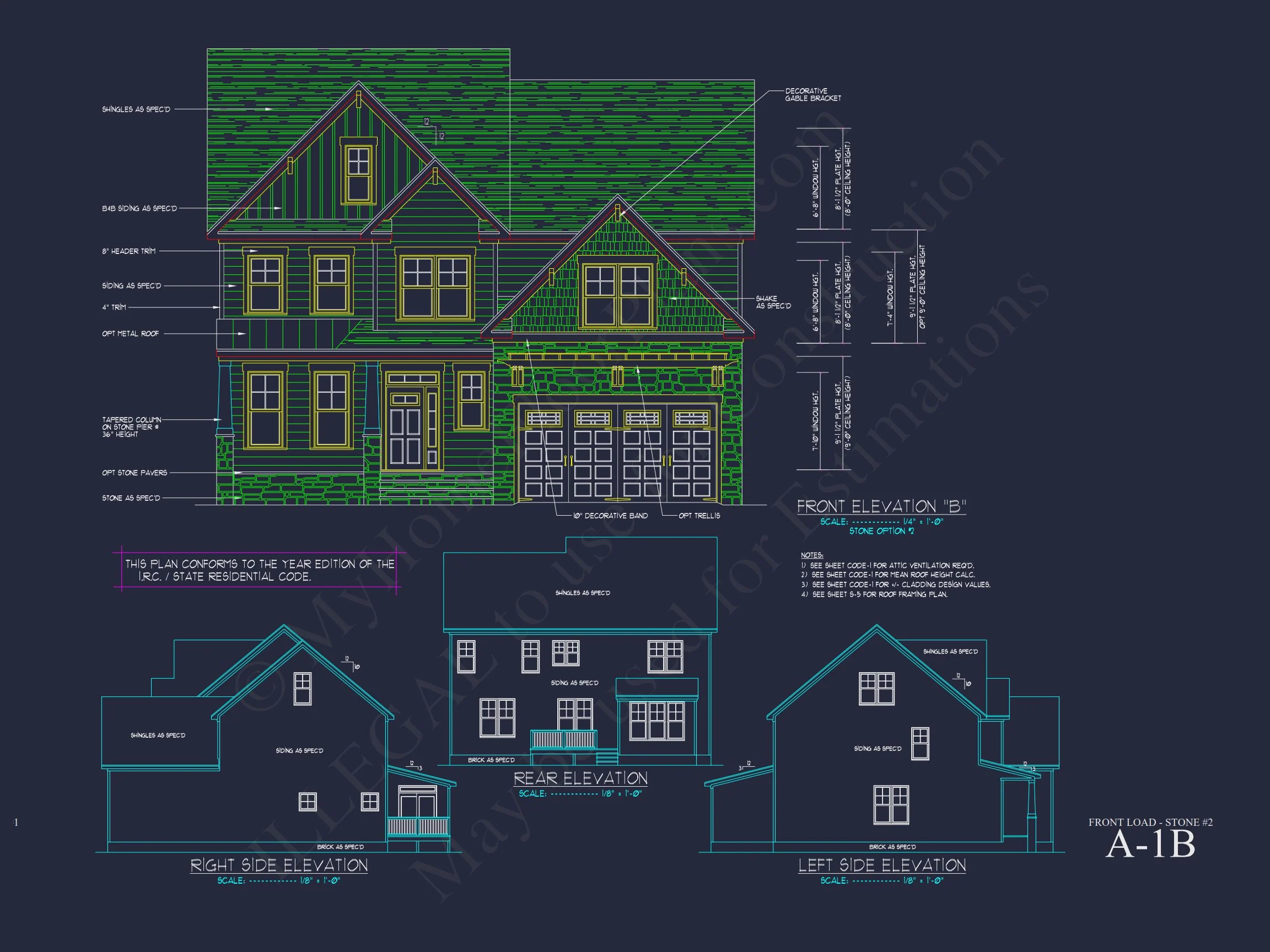 11-1700 HOUSE PLAN - Traditional Home Plan - 4-Bed, 3-Bath, 2,400 SF 13 Customizable house Plan with 2-Story Blueprint CAD Designs