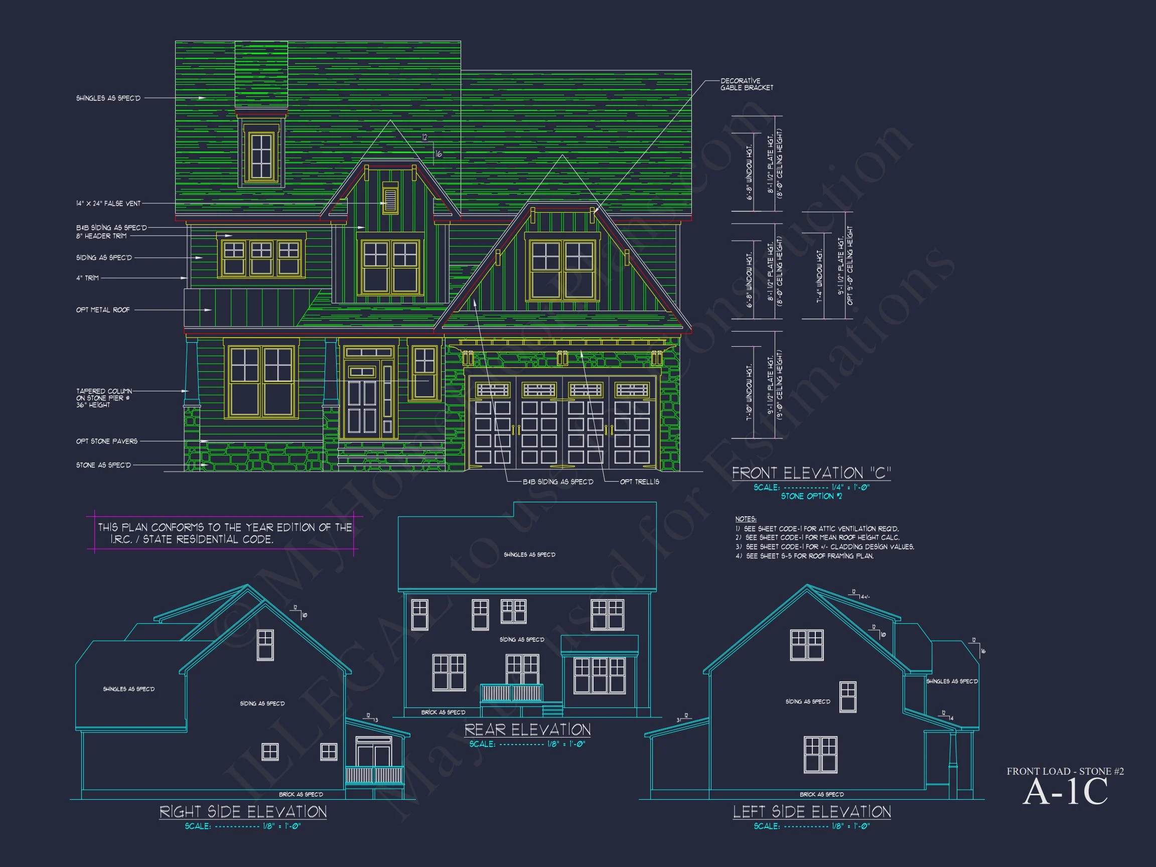 11-1700 HOUSE PLAN - Traditional Home Plan - 4-Bed, 3-Bath, 2,400 SF 12 Customizable house Plan with 2-Story Blueprint CAD Designs