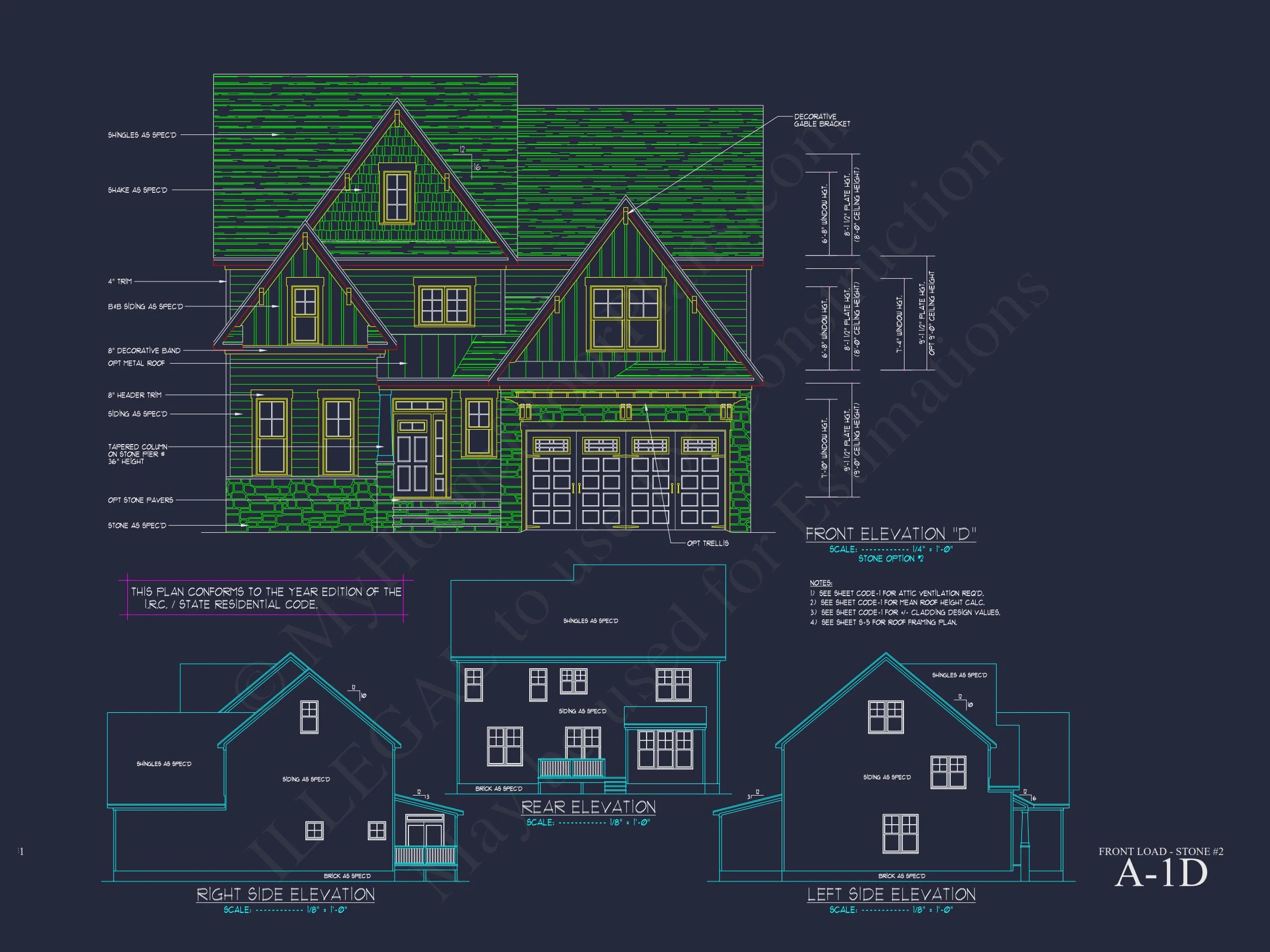 11-1700 HOUSE PLAN - Traditional Home Plan - 4-Bed, 3-Bath, 2,400 SF 11 Customizable house Plan with 2-Story Blueprint CAD Designs