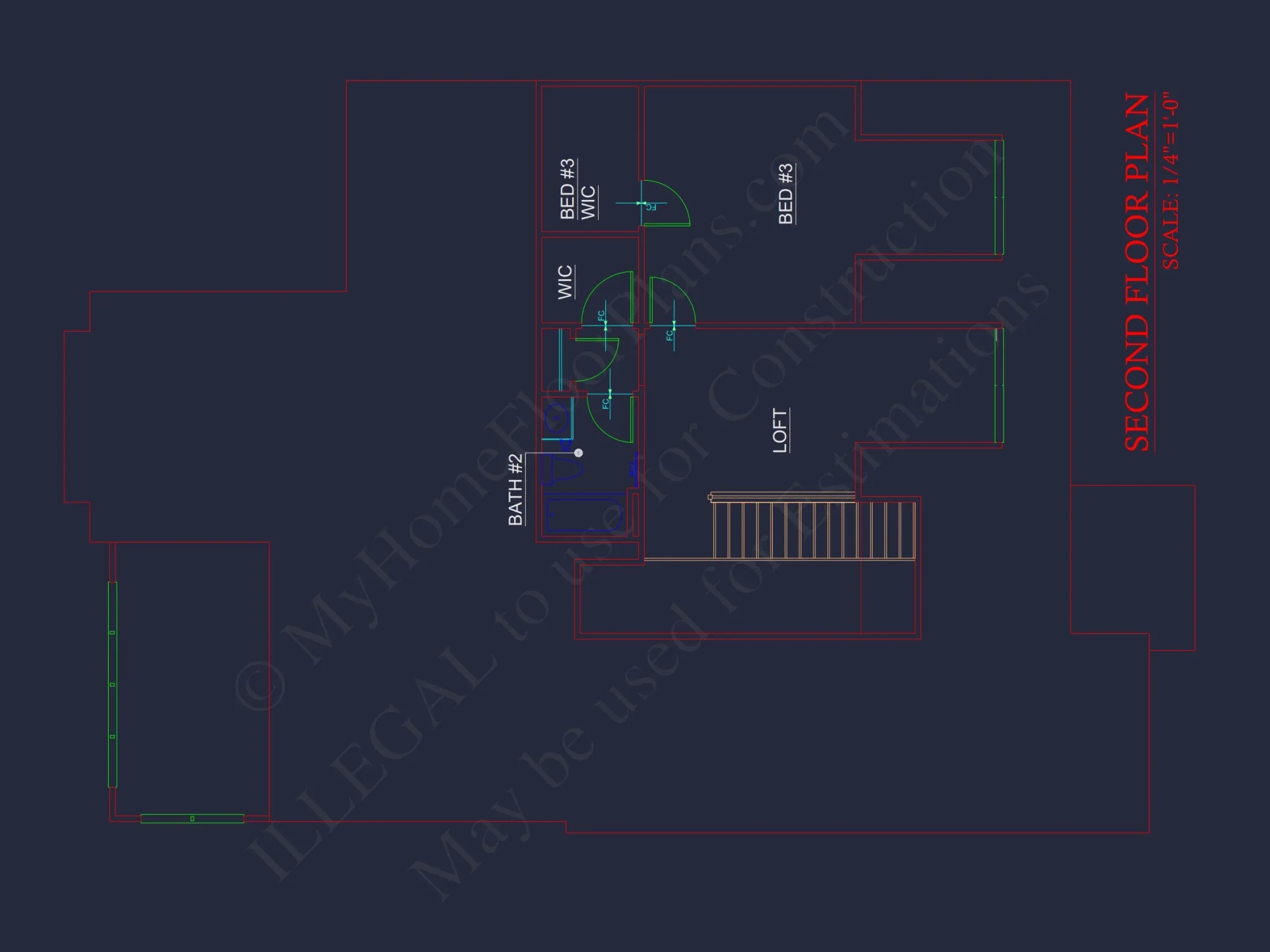 Custom house Design with 1.5 Story Floor Plan and CAD Blueprint