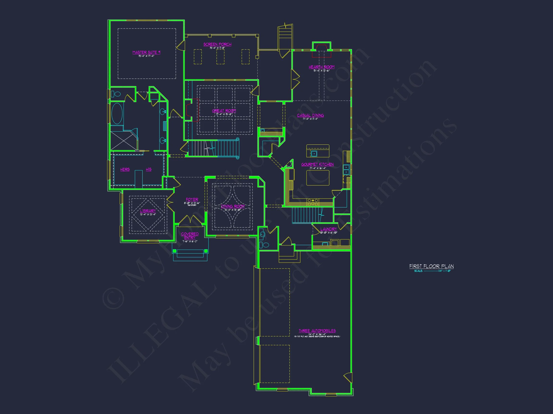 11-1535 HOUSE PLAN - Traditional Home Plan - 5-Bed, 4-Bath, 4,200 SF 22 Luxury house Plan with CAD Floor Plans & Architectural Designs