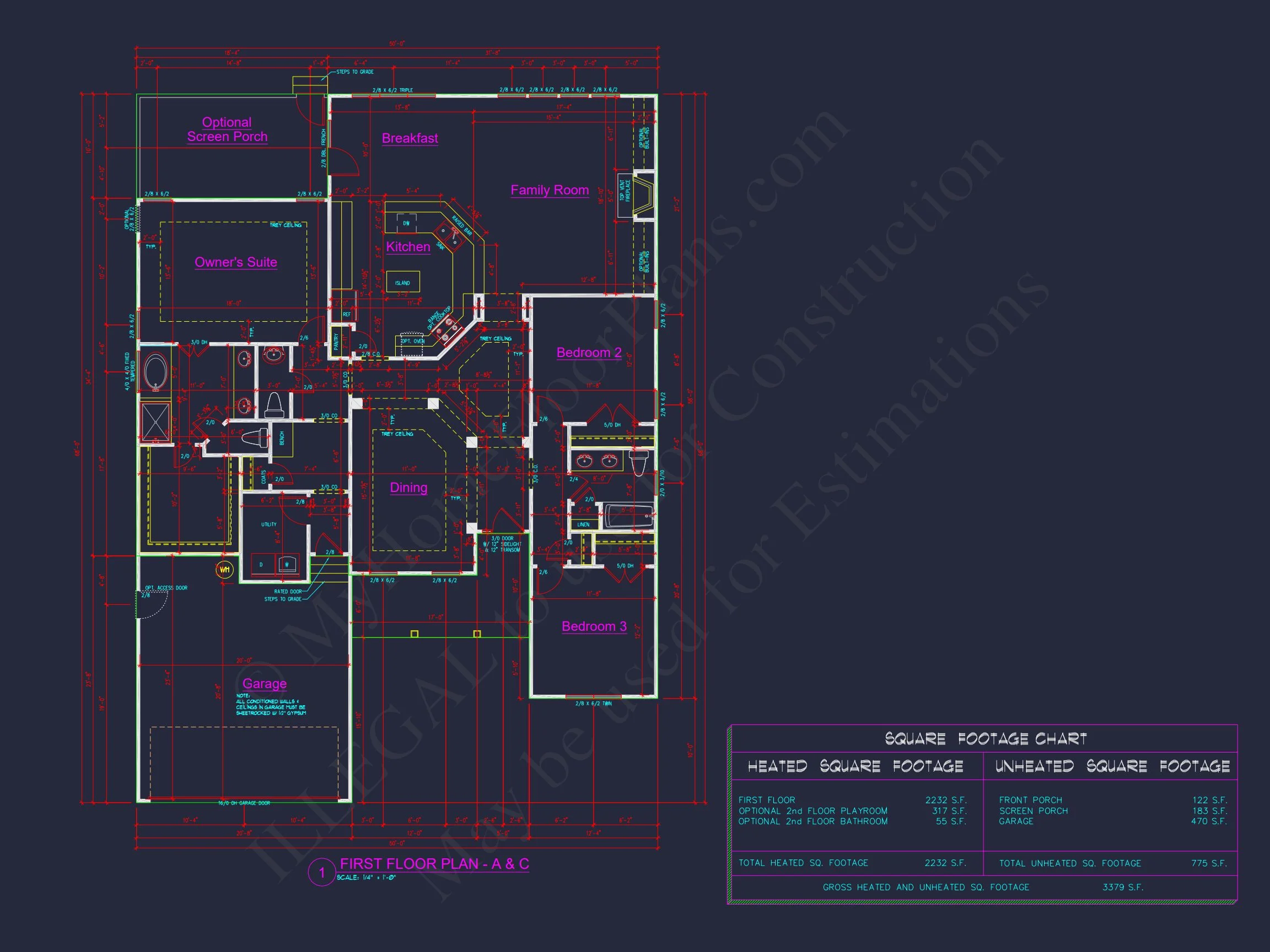 11-1501 HOUSE PLAN -Modern Farmhouse Home Plan - 3-Bed, 2-Bath, 1,850 SF 9 Elegant house Design Blueprint – CAD Floor Plan with Details