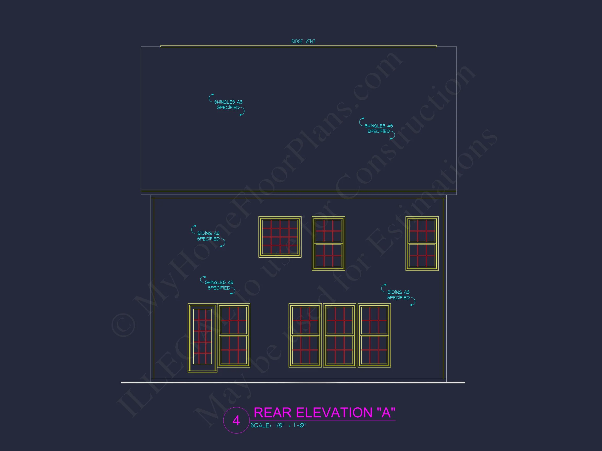 11-1411B HOUSE PLAN -Traditional Colonial Home Plan - 3-Bed, 2.5-Bath, 1,798 SF 4 house Plan Blueprint with 2 Floors, 3 Beds, and Garage
