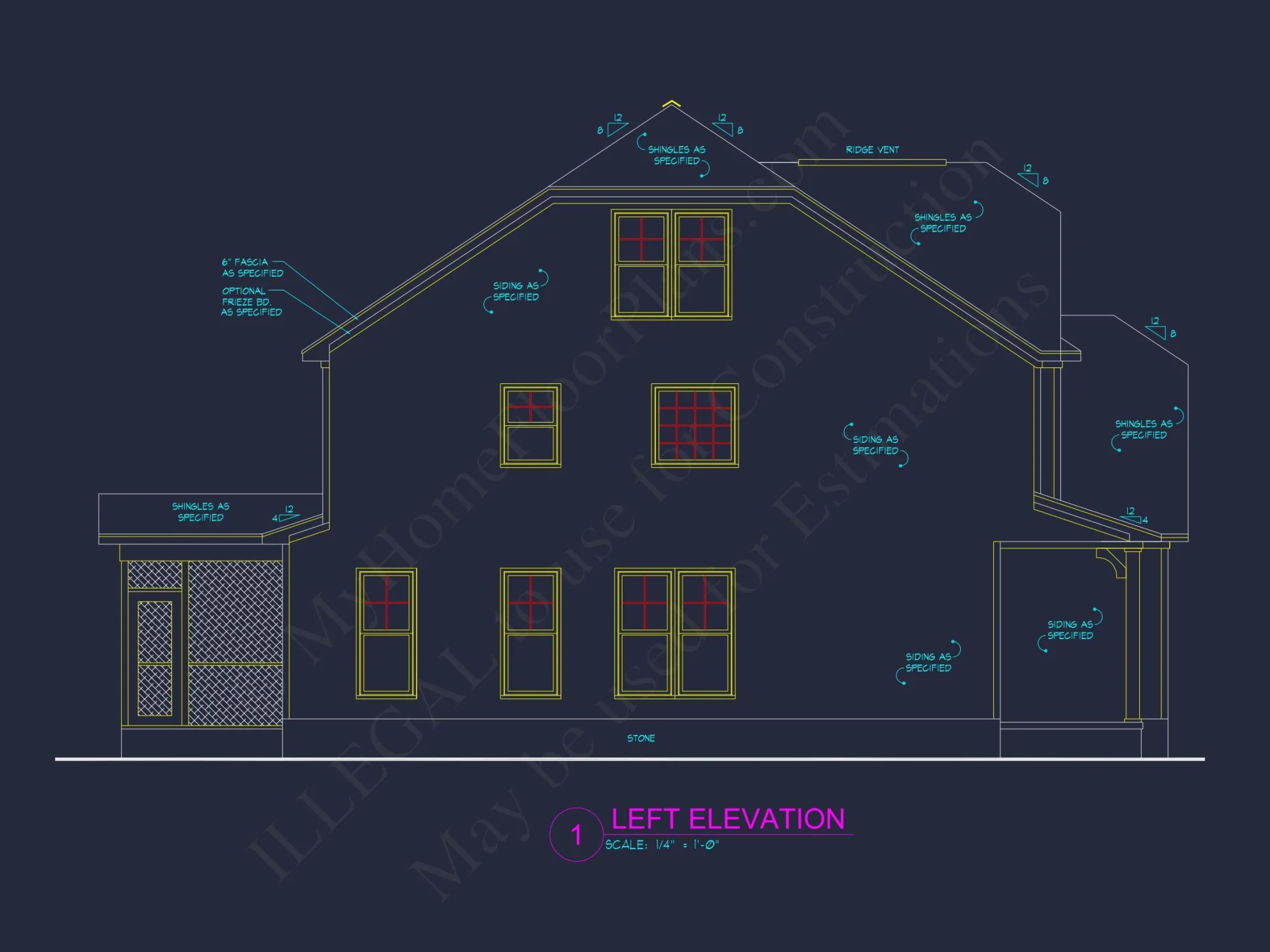 Craftsman house Plan with Detailed Floor Plan and CAD Designs