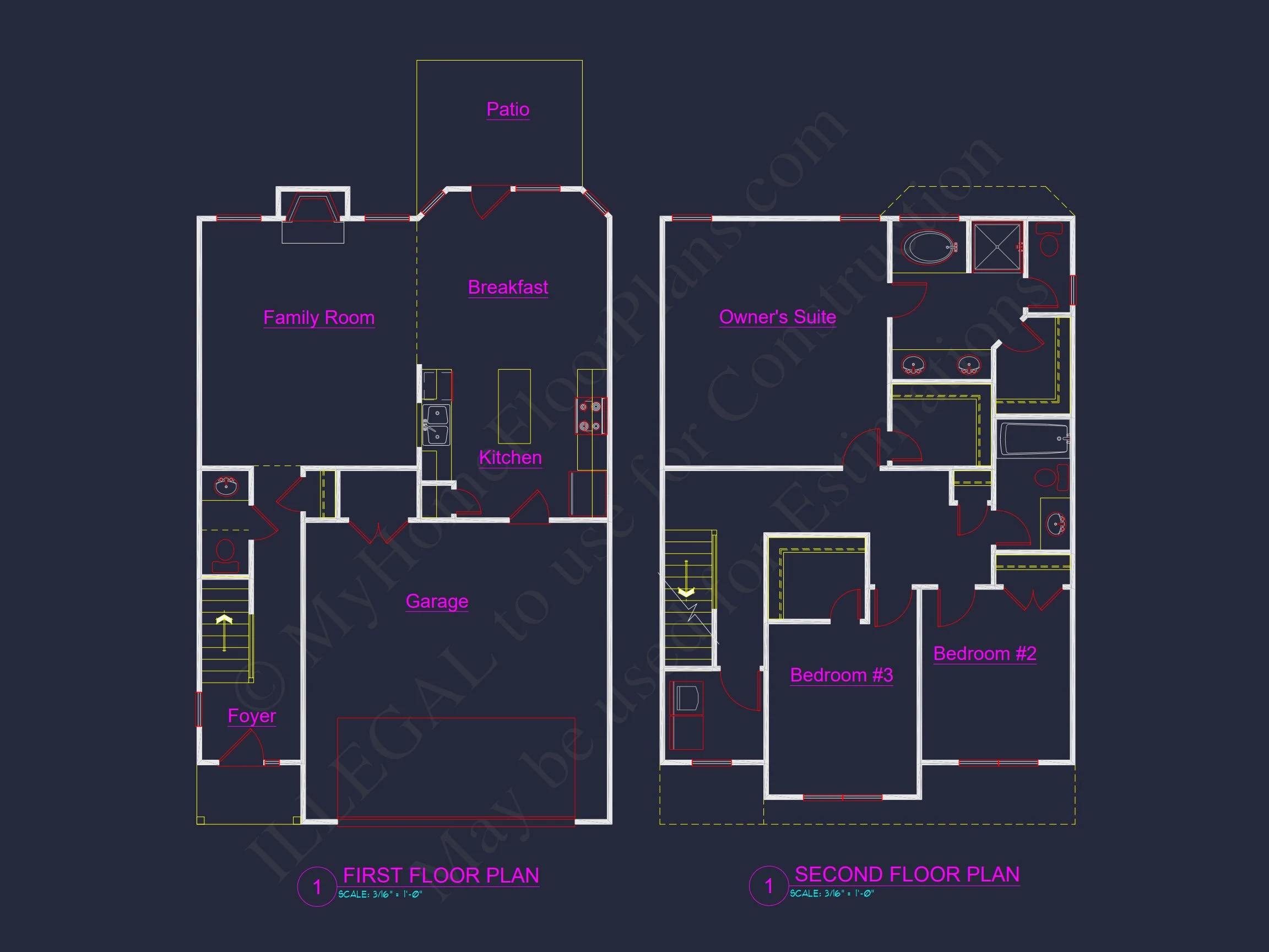11-1077 HOUSE PLAN -Traditional Colonial Home Plan - 3-Bed, 2.5-Bath, 1,782 SF 4 Elegant house Design with CAD Floor Plans & Classic Blueprint