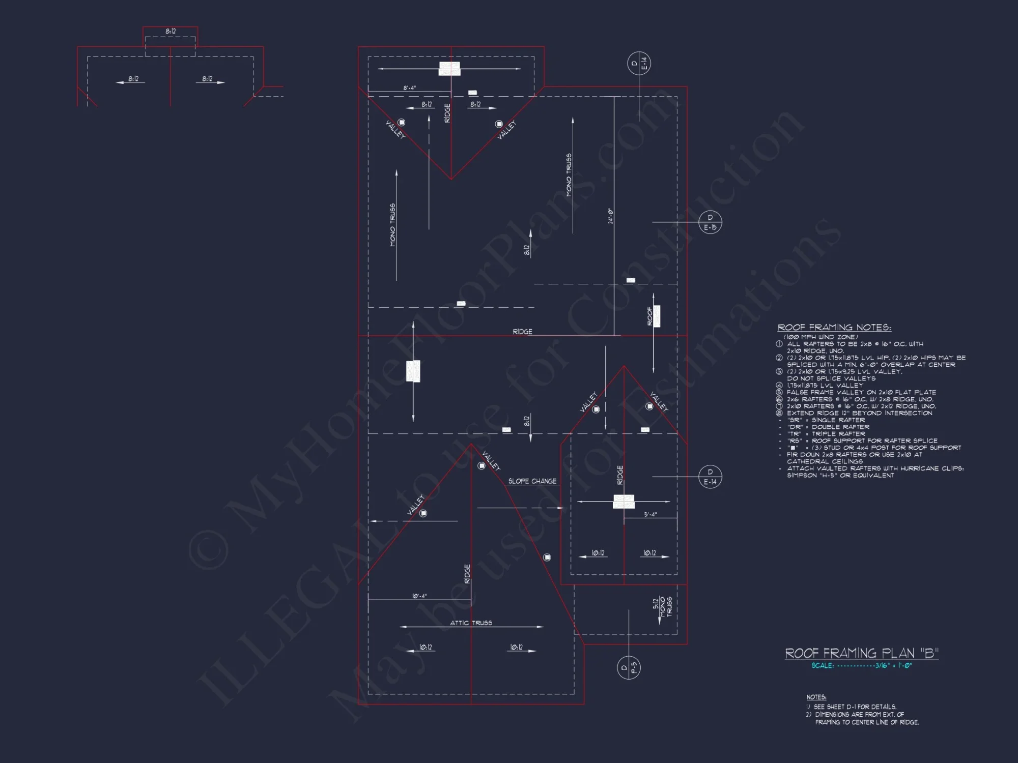 Stylish house Plan: 3-Bedroom CAD Floor Designs & Blueprint
