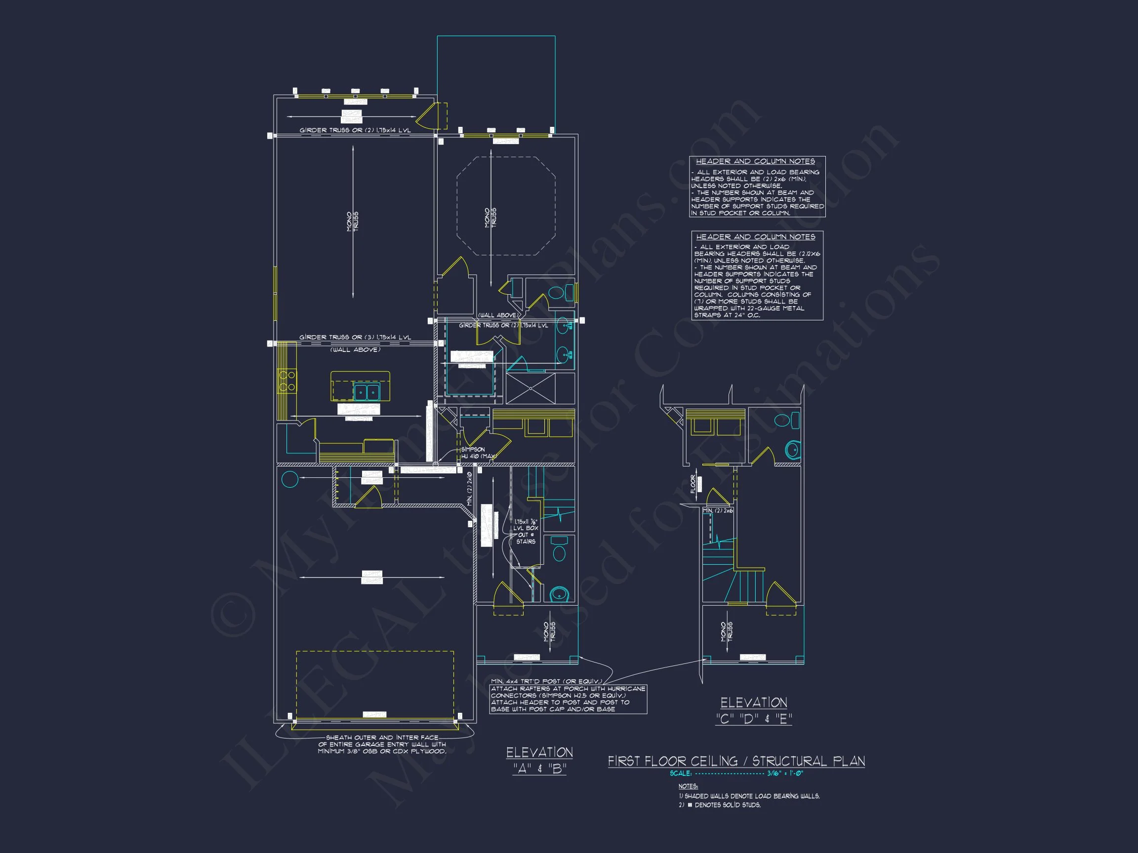 11-1061 HOUSE PLAN - Traditional Home Plan - 3-Bed, 2.5-Bath, 1,950 SF 14 Stylish house Plan: 3-Bedroom CAD Floor Designs & Blueprint