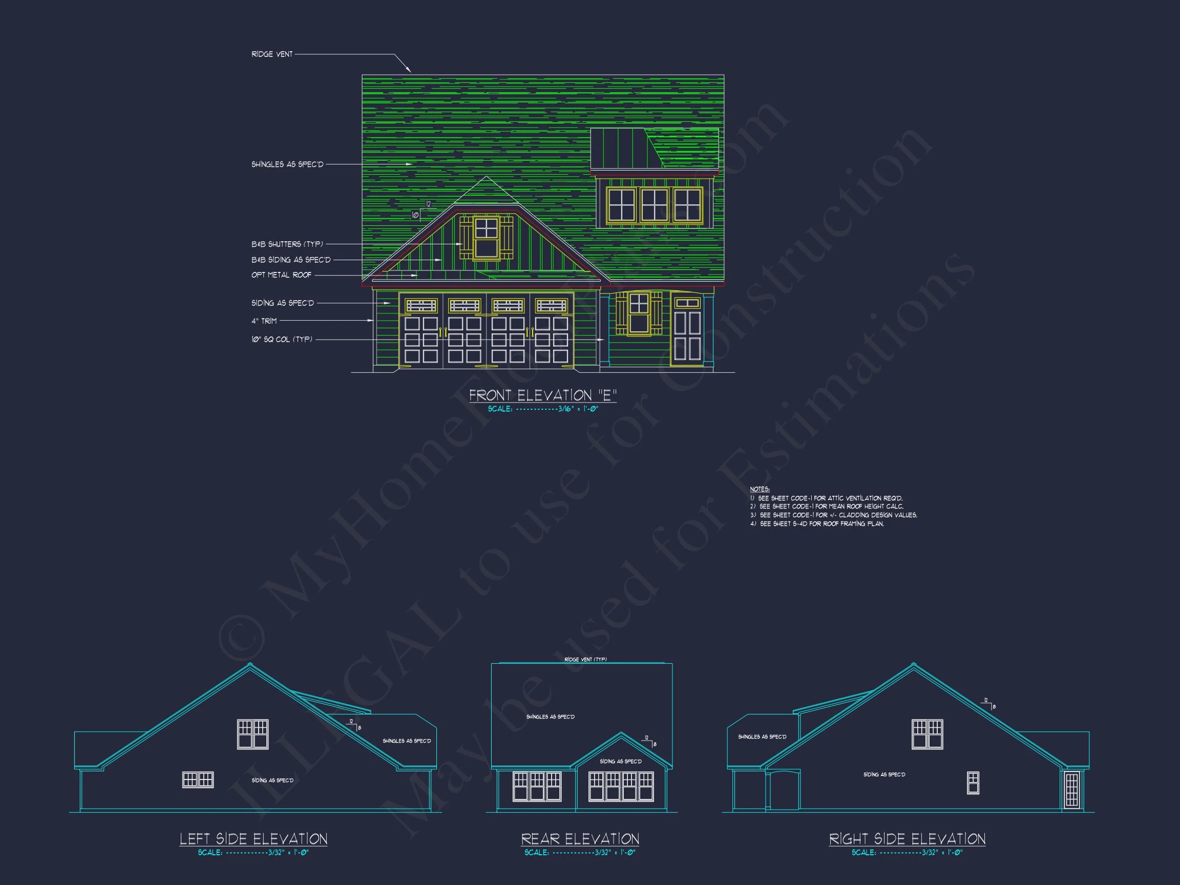 11-1061 HOUSE PLAN - Traditional Home Plan - 3-Bed, 2.5-Bath, 1,950 SF 7 Stylish house Plan: 3-Bedroom CAD Floor Designs & Blueprint