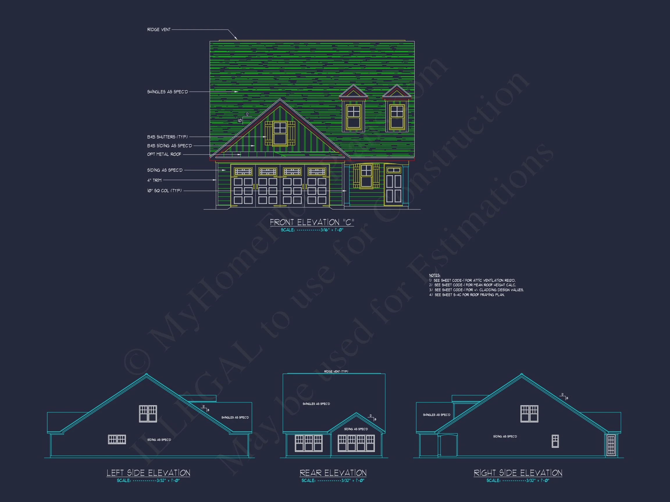 11-1061 HOUSE PLAN - Traditional Home Plan - 3-Bed, 2.5-Bath, 1,950 SF 6 Stylish house Plan: 3-Bedroom CAD Floor Designs & Blueprint