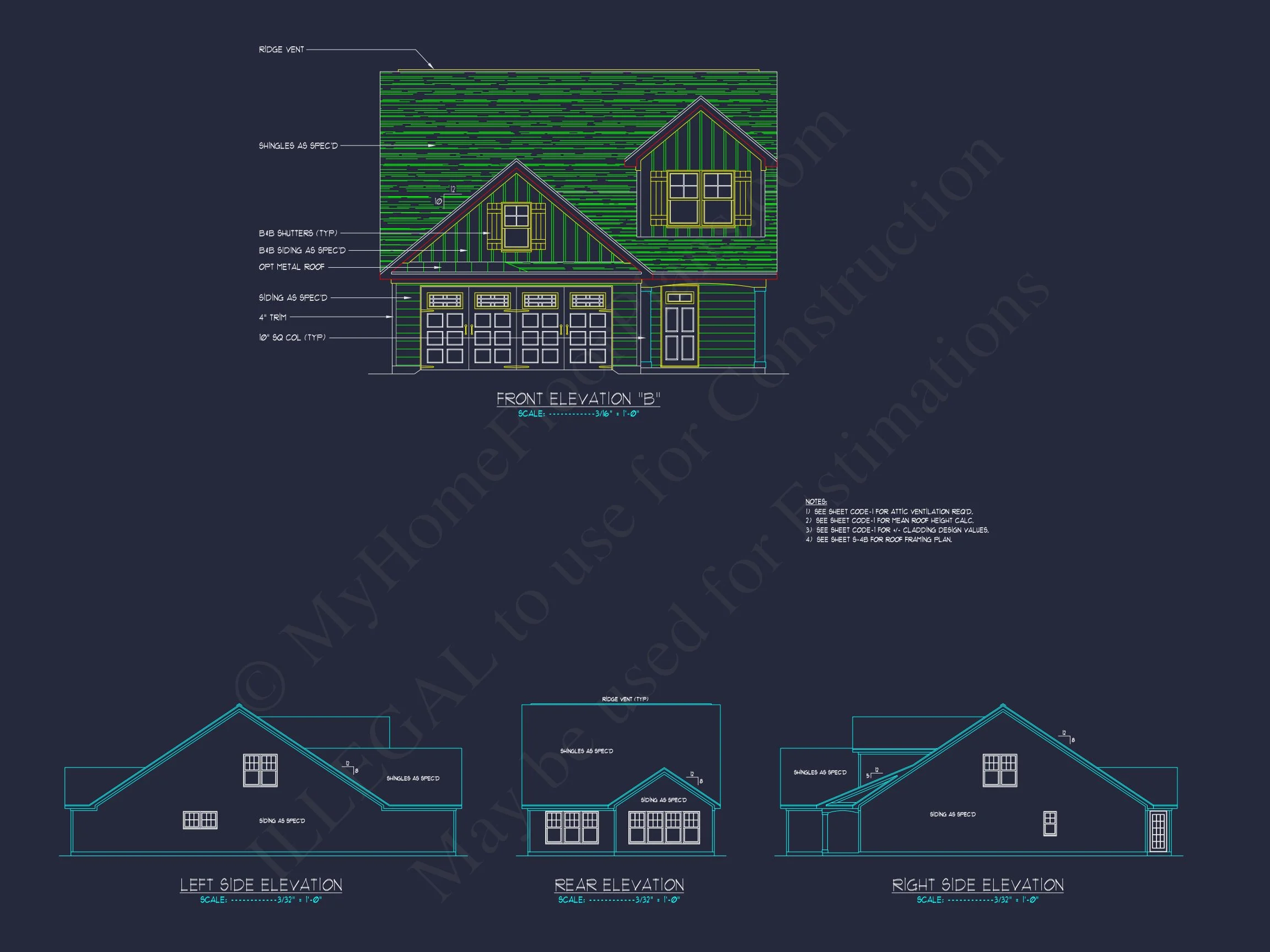 11-1061 HOUSE PLAN - Traditional Home Plan - 3-Bed, 2.5-Bath, 1,950 SF 3 Stylish house Plan: 3-Bedroom CAD Floor Designs & Blueprint