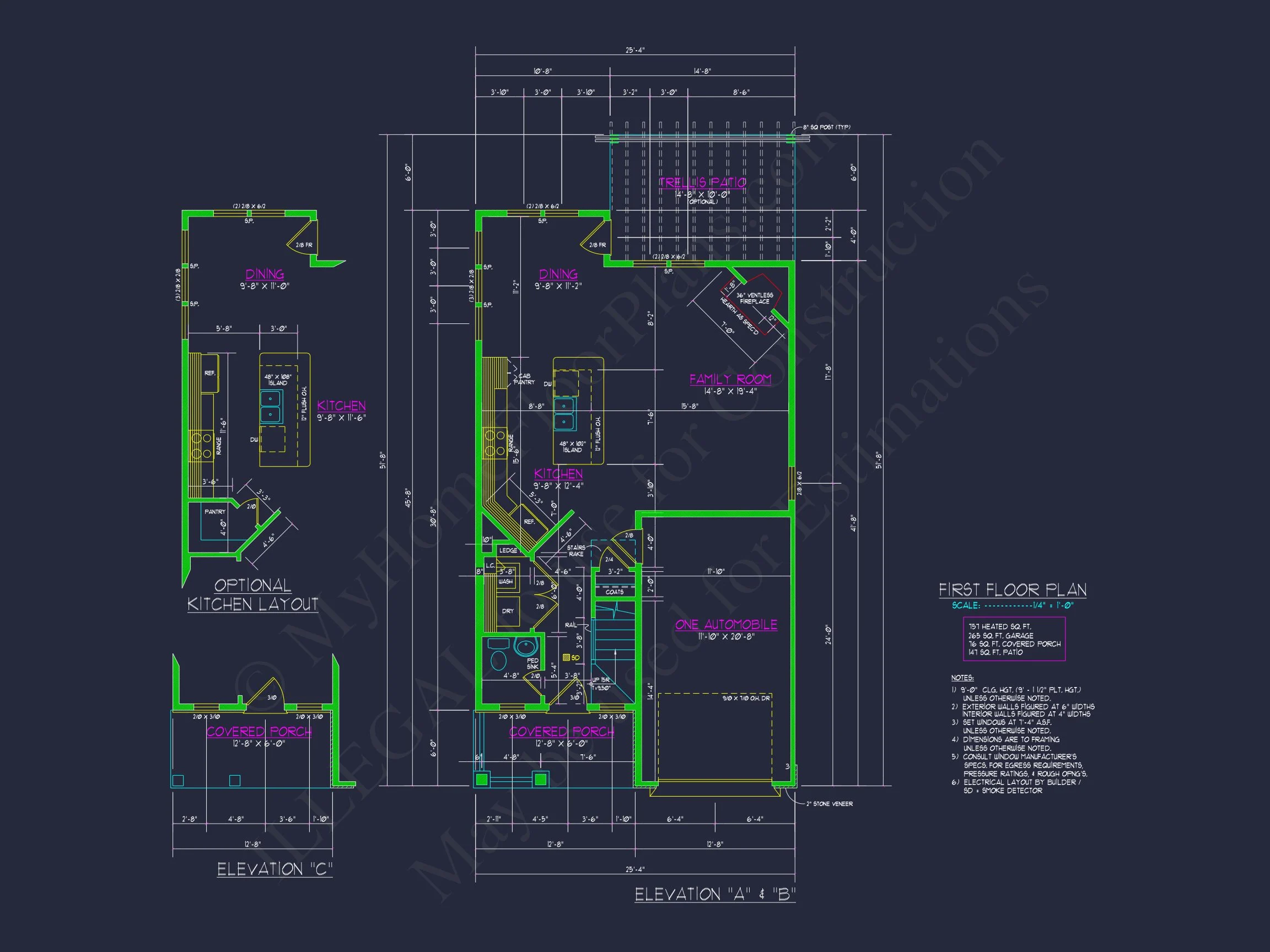 11-1034 HOUSE PLAN -Modern Farmhouse Home Plan - 3-Bed, 2.5-Bath, 1,980 SF 7 Elegant Craftsman house Blueprint with 2-Story Floor Plan