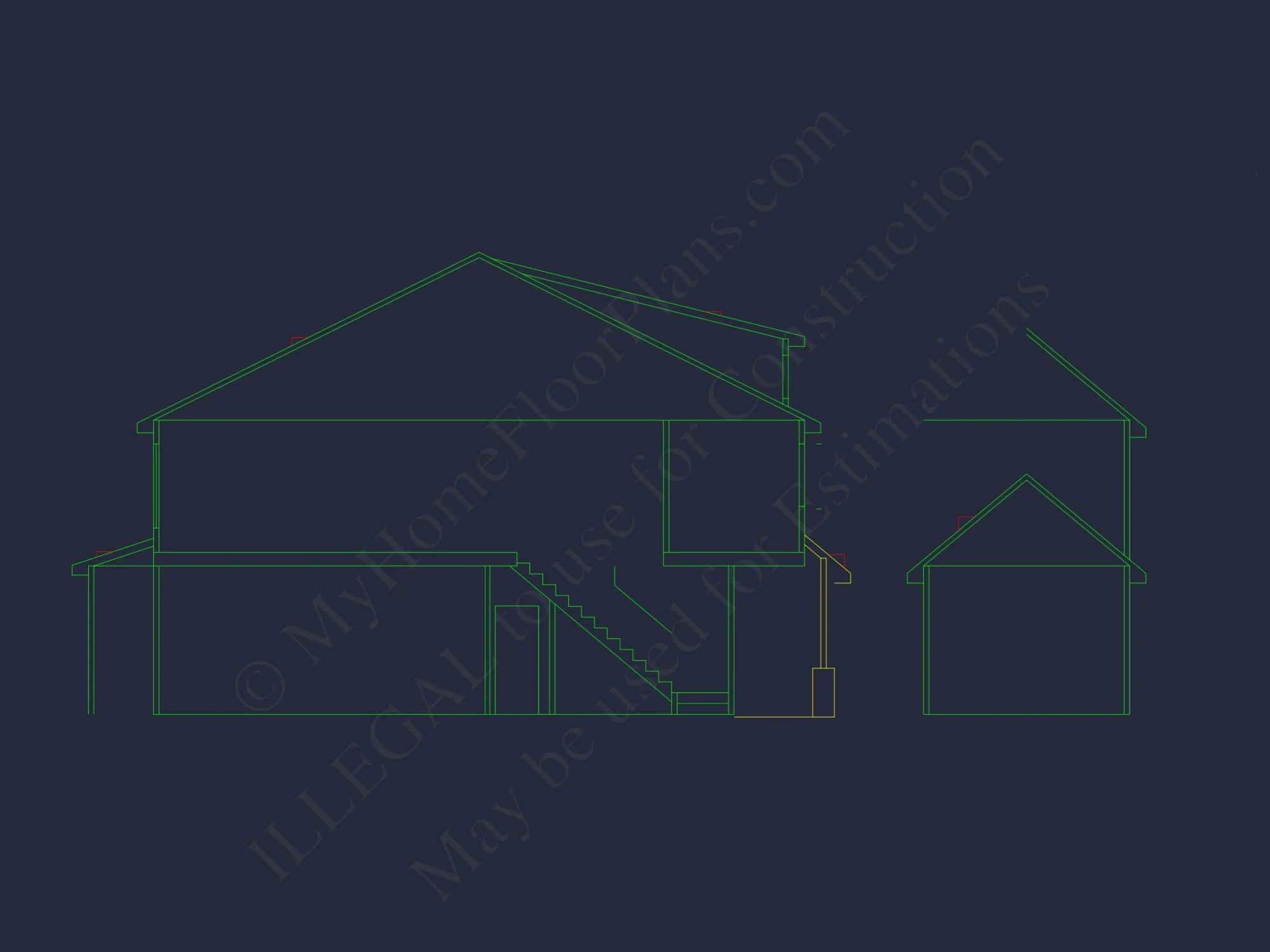 Elegant Craftsman house Blueprint with 2-Story Floor Plan