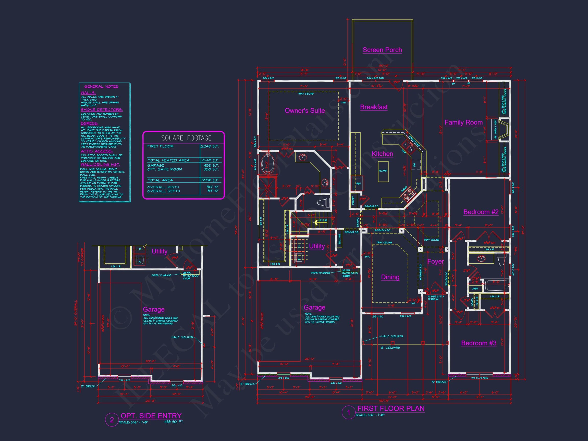 11-1021 HOUSE PLAN -Traditional Home Plan - 3-Bed, 2-Bath, 2,248 SF 27 Beautiful house Plan with CAD Blueprint and Stunning Designs