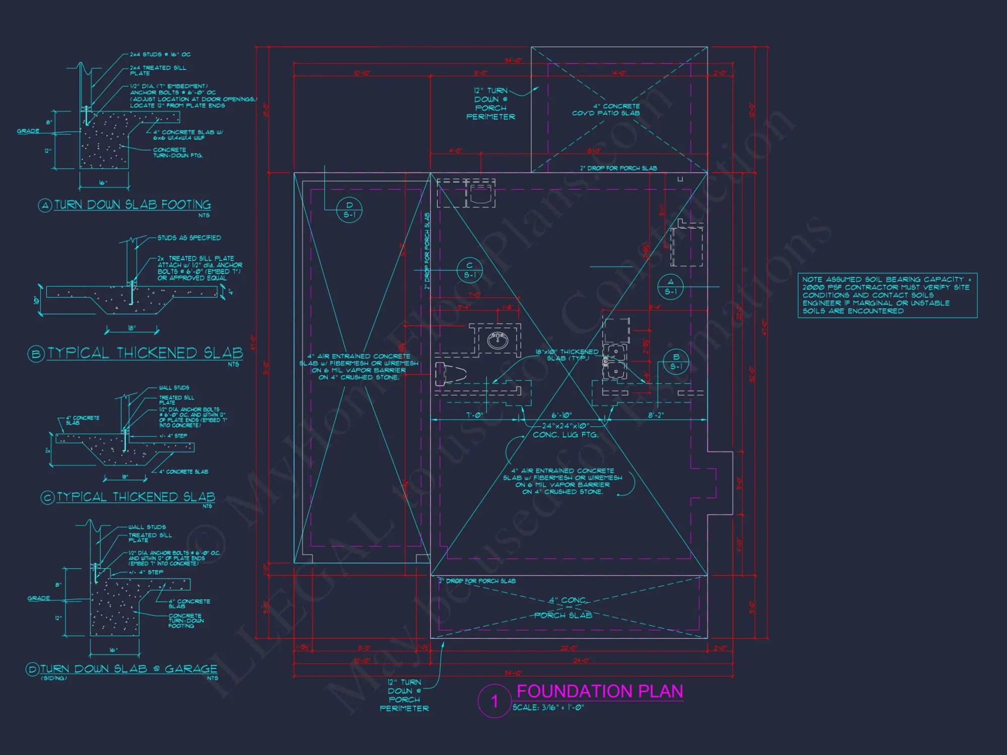 2-Floor CAD Blueprint Designs