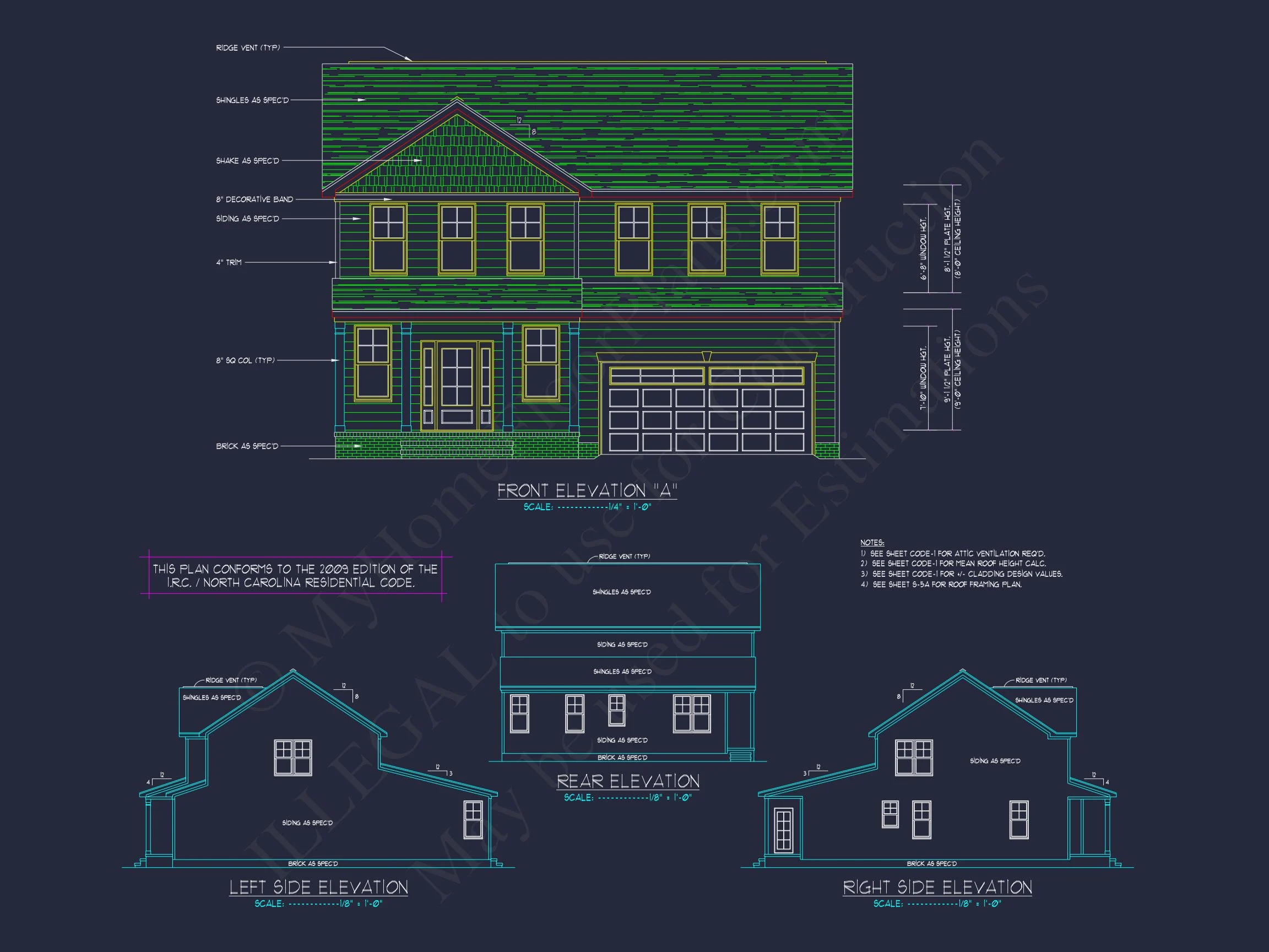 10-1883 HOUSE PLAN - Traditional Home Plan - 4-Bed, 3-Bath, 2,450 SF 3 Modern Craftsman house Plan with CAD Features and Designs