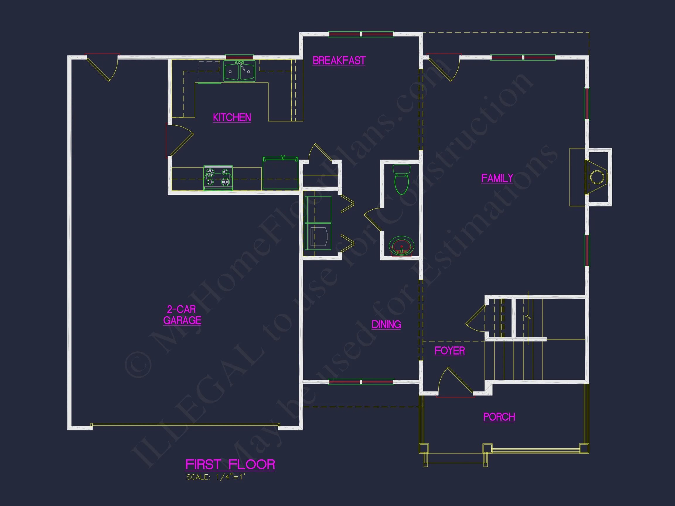 10-1856 HOUSE PLAN -Traditional Colonial Home Plan - 3-Bed, 2-Bath, 1,811 SF 6 Classic 2-Story Floor Plan with CAD Blueprint