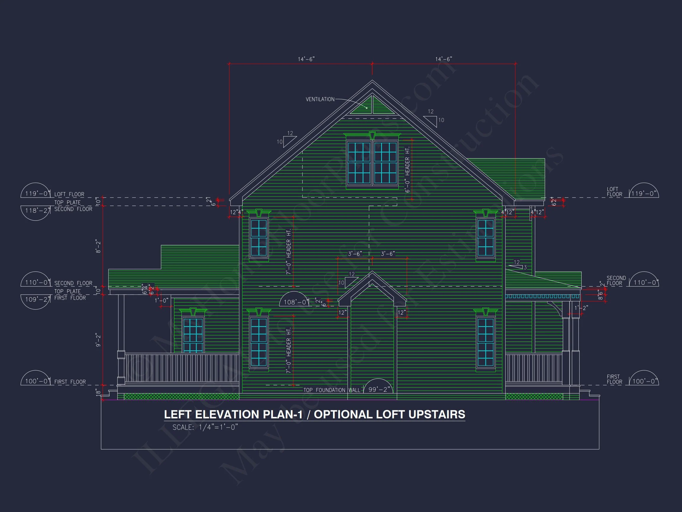 10-1615 HOUSE PLAN -Colonial Home Plan - 4-Bed, 3-Bath, 2,450 SF 4 2-Story Farmhouse house Plan w/Open Floor Plan & Attic (2294 sq ft)