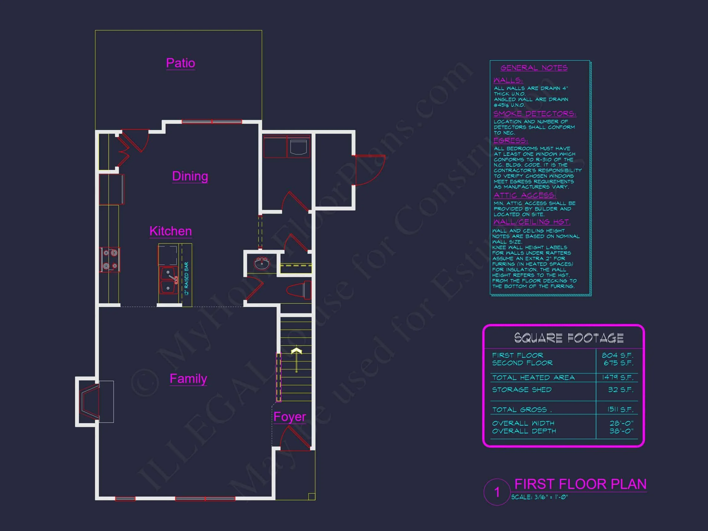 10-1201 HOUSE PLAN - Charming 2-Story House Plan with CAD Blueprint and Unique Features 4 Charming 2-Story house Plan with CAD Blueprint and Unique Features