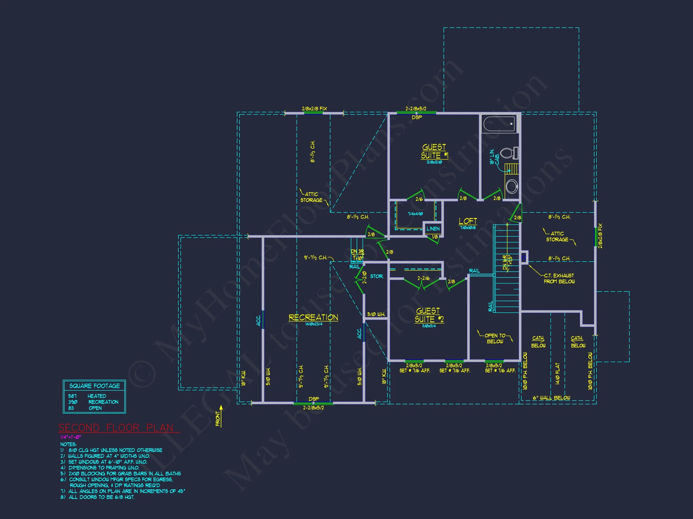 10-1143 HOUSE PLAN - 3 Bed · 2.5 Bath · 2,091 SF New American House Plan – Bonus & Rec Room, Porches, 2-Car Garage 59 "2-story modern house plan with detailed CAD blueprint"