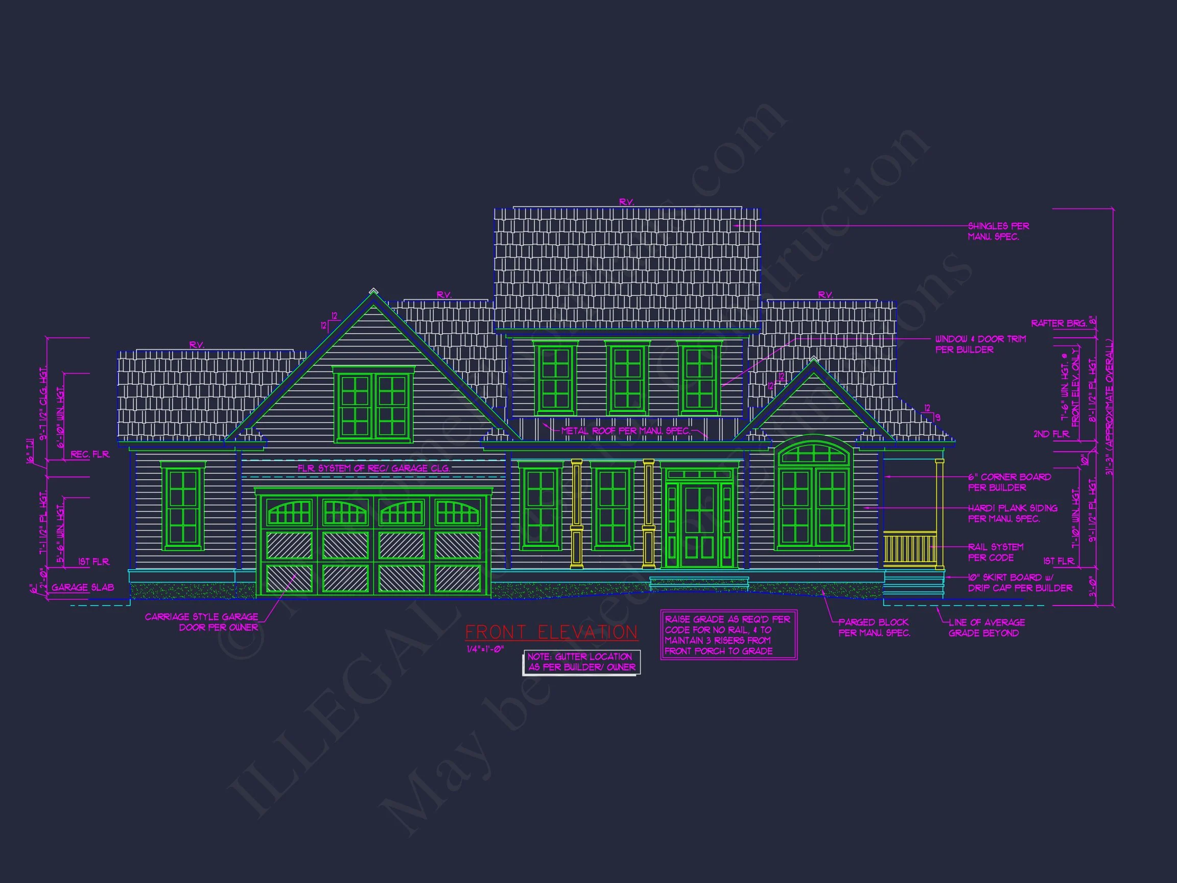 10-1143 HOUSE PLAN - 3 Bed · 2.5 Bath · 2,091 SF New American House Plan – Bonus & Rec Room, Porches, 2-Car Garage 52 Stunning 2-Story house Plan with CAD Blueprint and Modern Designs