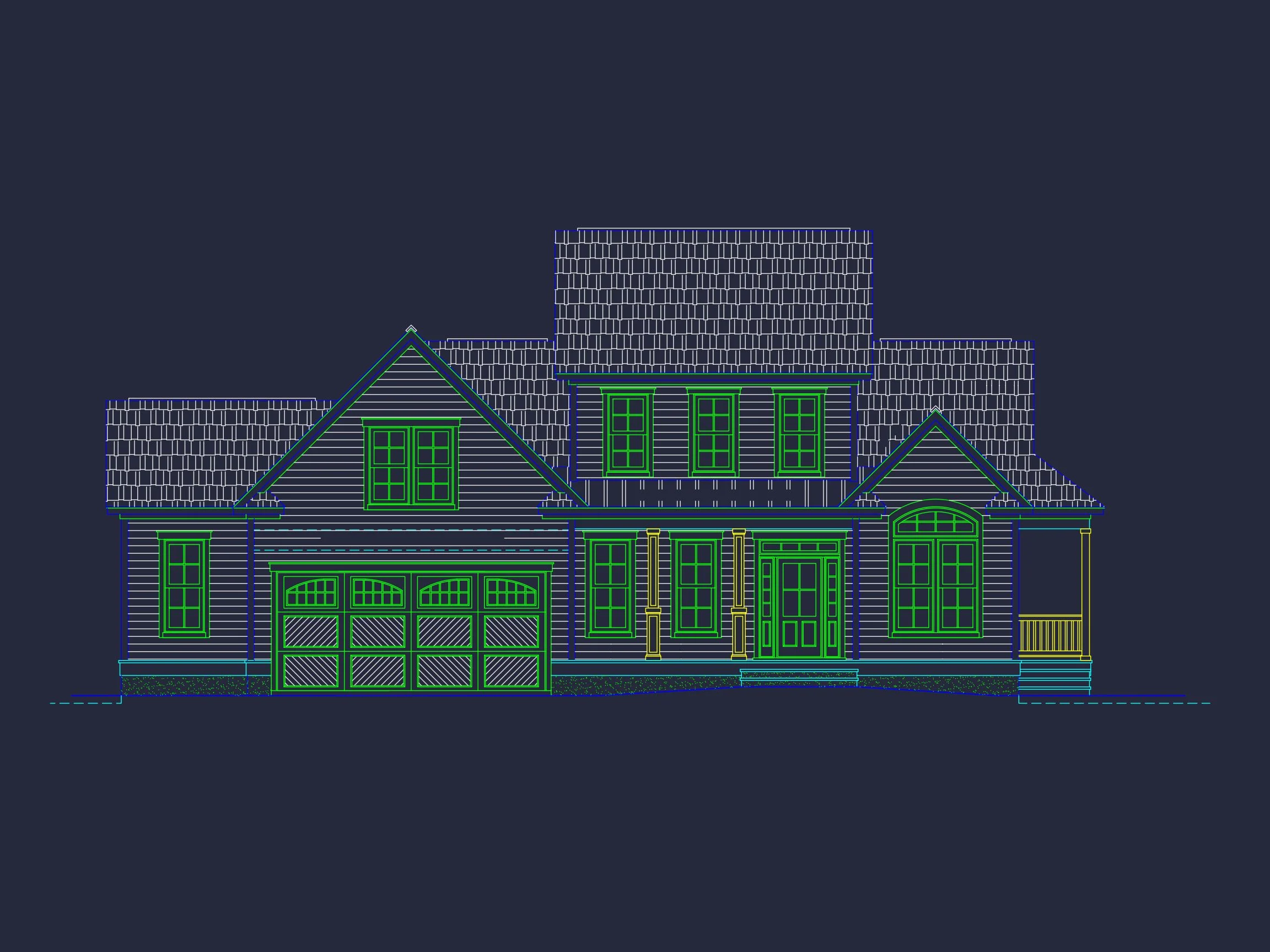 10-1143 HOUSE PLAN - 3 Bed · 2.5 Bath · 2,091 SF New American House Plan – Bonus & Rec Room, Porches, 2-Car Garage 51 Stunning 2-Story house Plan with CAD Blueprint and Modern Designs