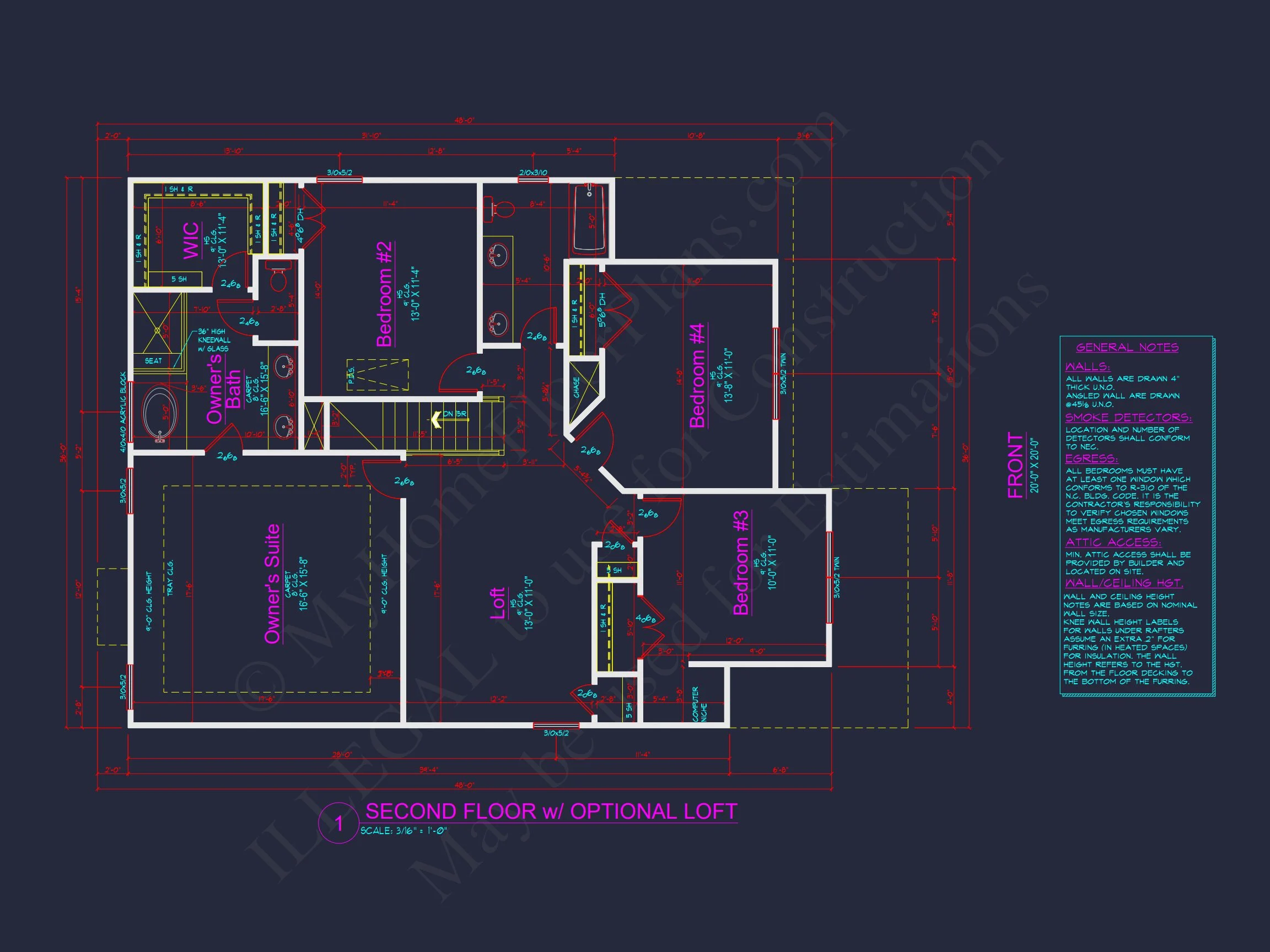 10-1120 HOUSE PLAN -Traditional Colonial Home Plan - 4-Bed, 3-Bath, 2,450 SF 7 Efficient house Plan Blueprint with Colonial Farmhouse Design