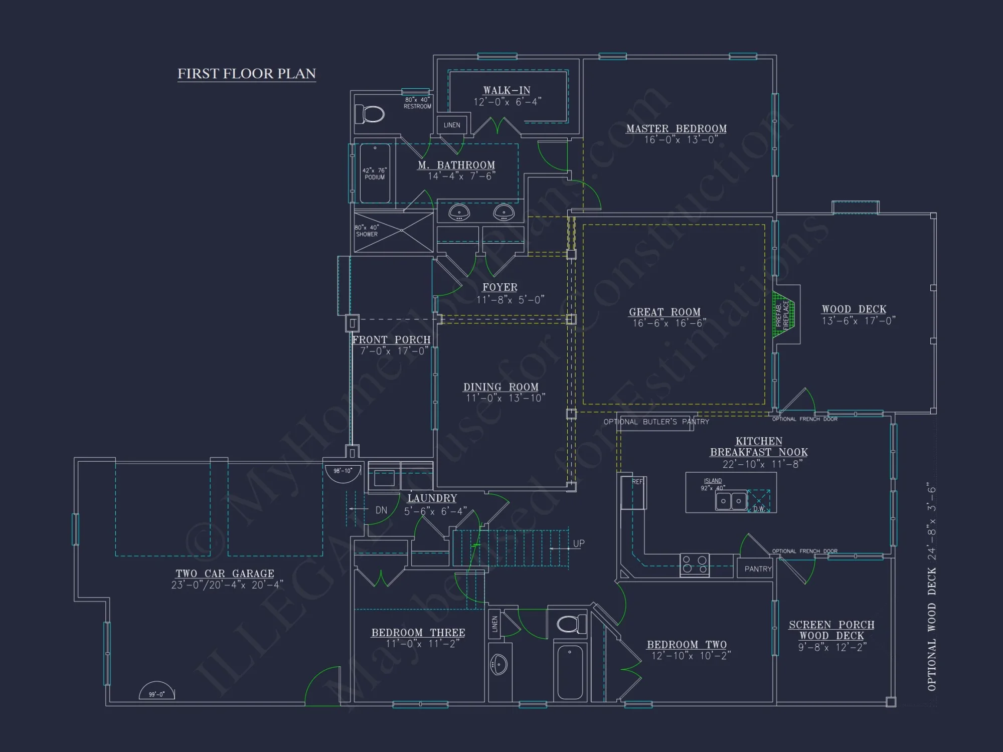 house Floor Plan Blueprint Designs: Classic 4-Bedroom Layout