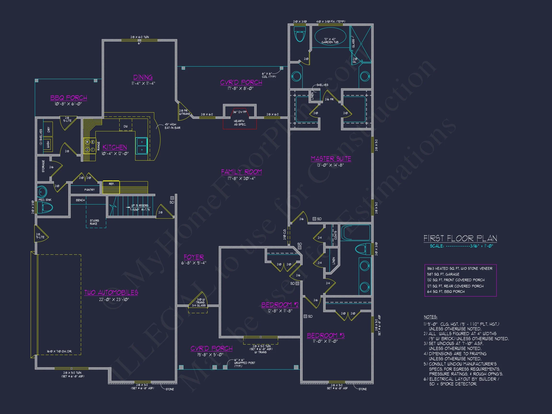8-1969 HOUSE PLAN - Modern Craftsman House Plan: CAD Floor Plan with 3 Bedrooms 4 Modern Craftsman house Plan: CAD Floor Plan with 3 Bedrooms