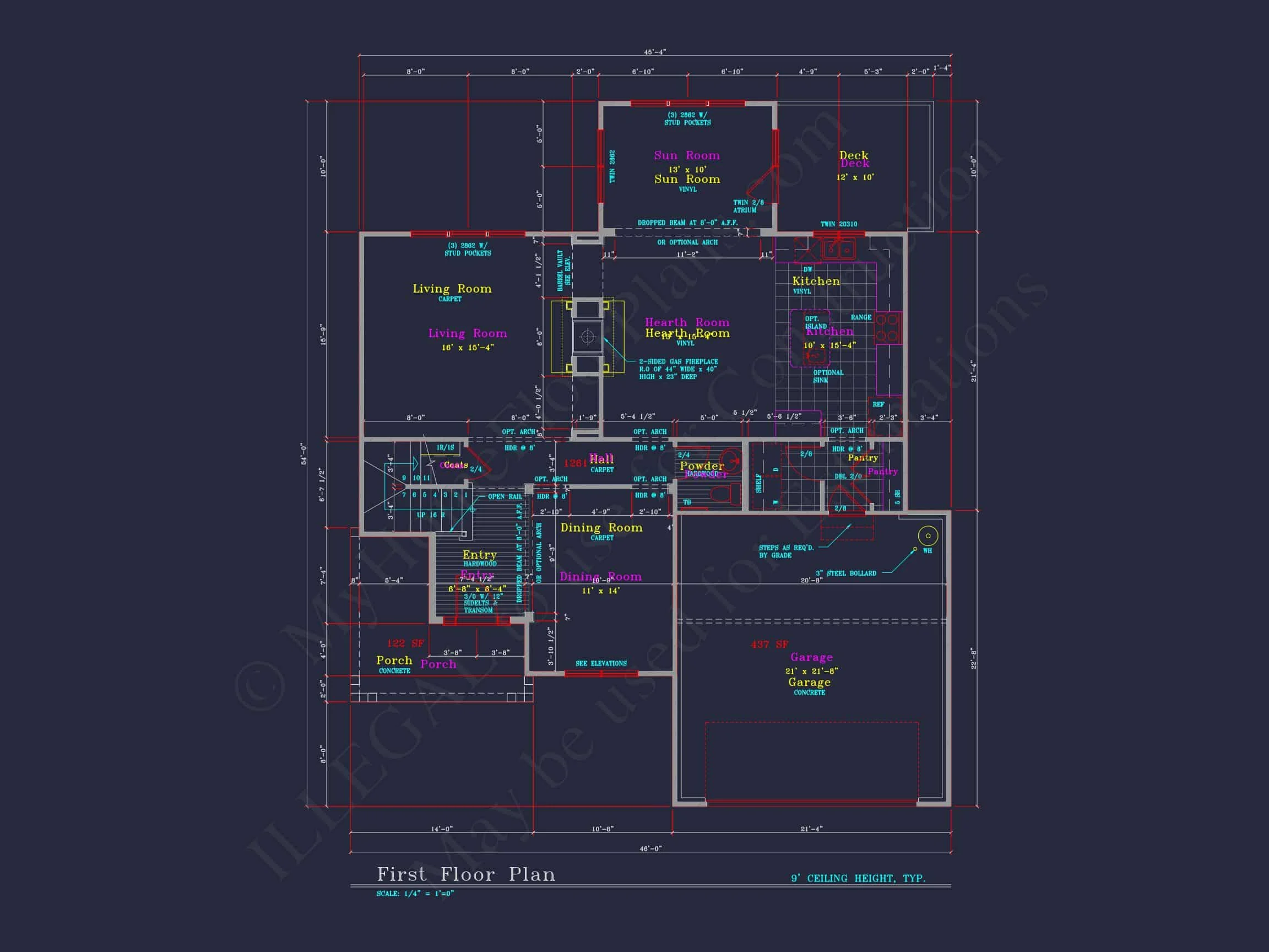 8-1914 HOUSE PLAN - Modern Suburban House Plan: 4 Bedrooms, 2.5 Baths, CAD Designs 10 Modern Suburban house Plan: 4 Bedrooms, 2.5 Baths, CAD Designs