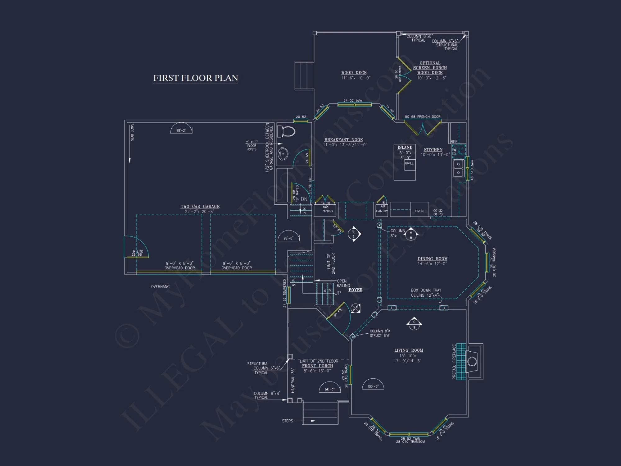 Charming 2-Story house Plan - CAD Blueprint with 3 Bedrooms