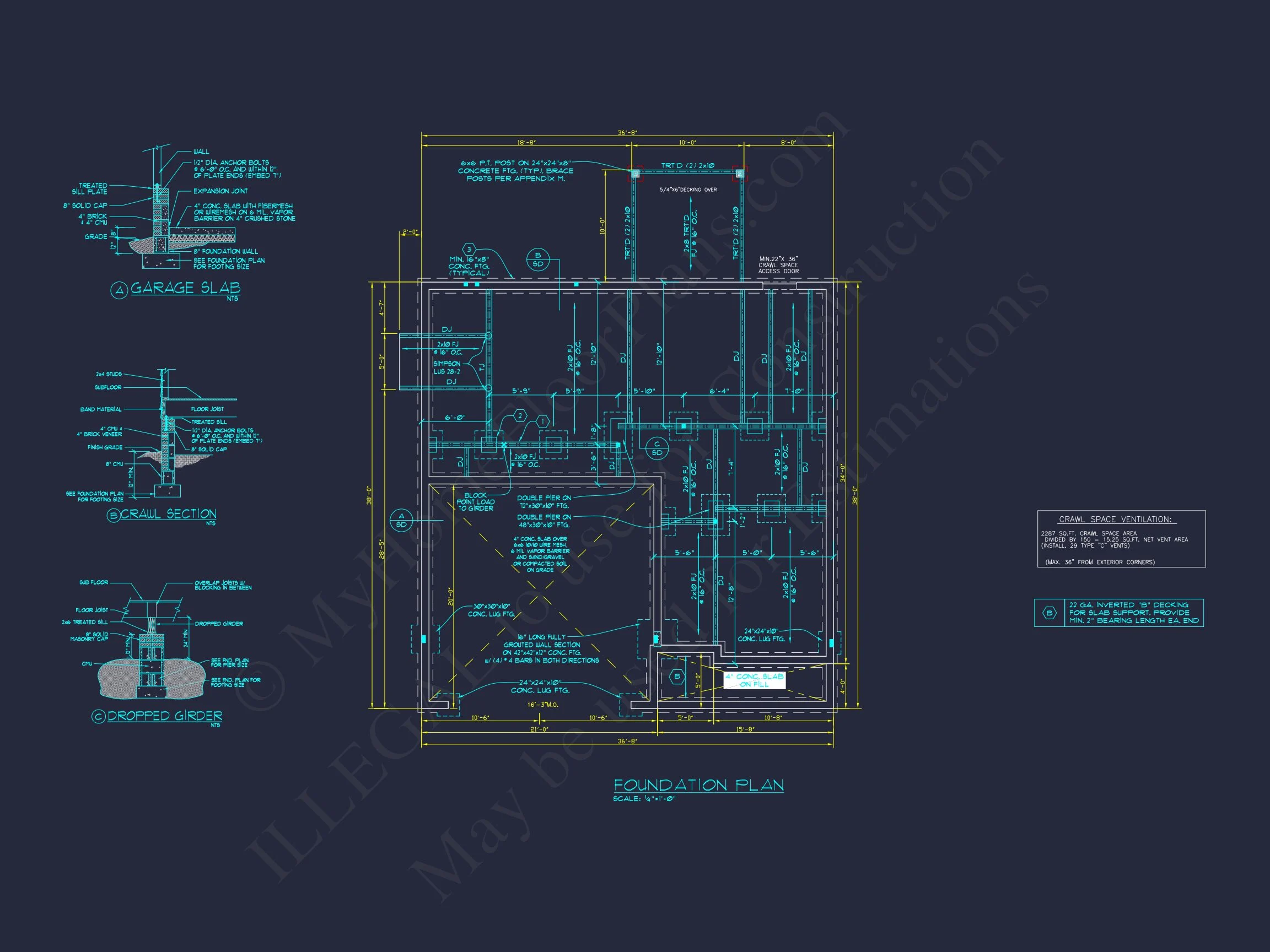 8-1718 HOUSE PLAN - Craftsman House Plan with 2 Floors and Spacious Layout | CAD Designs 6 CAD Designs