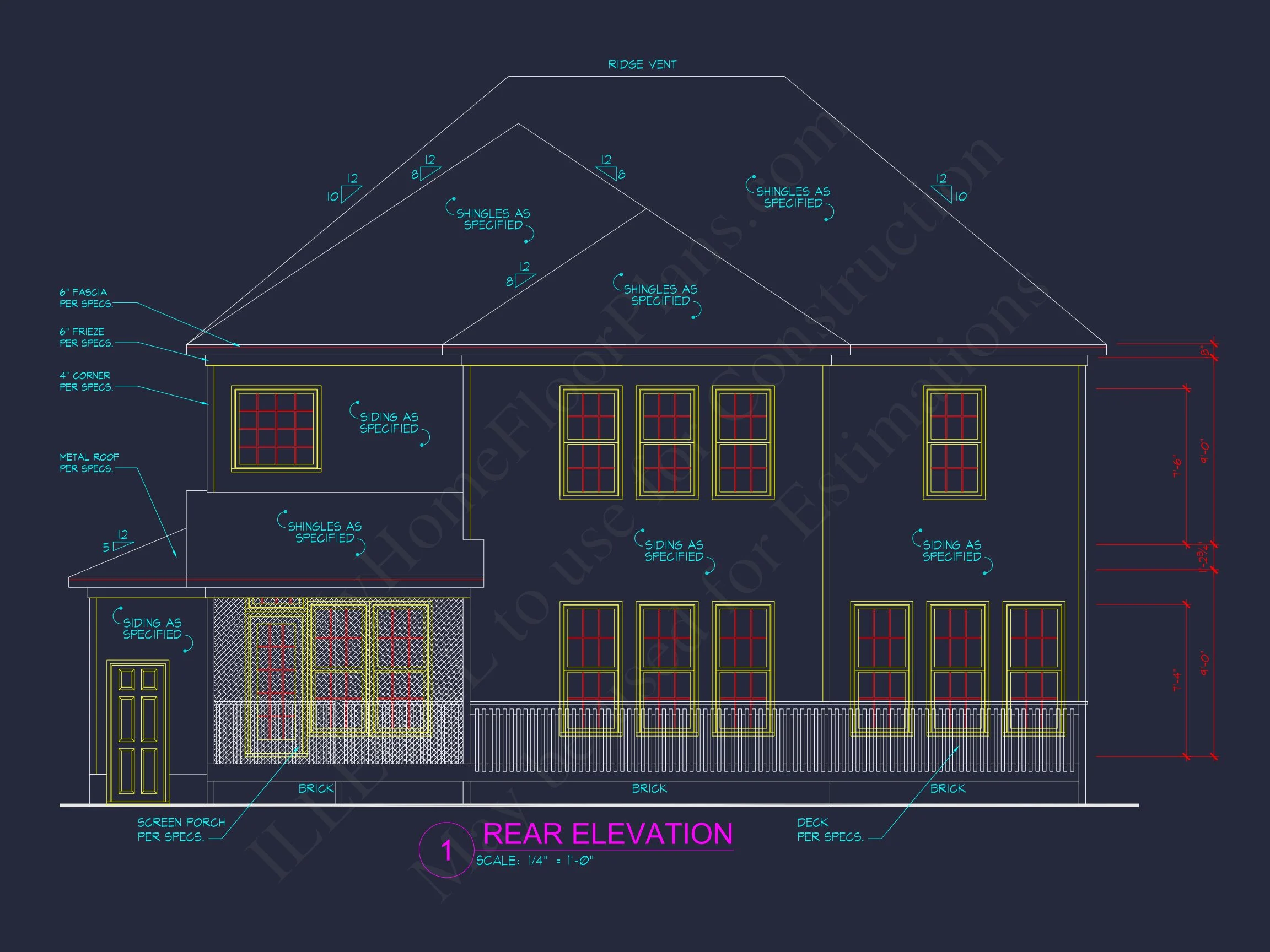 8-1307 HOUSE PLAN - Elegant 4-Bedroom House Plan with 2 Floors and CAD Designs 4 Elegant 4-Bedroom house Plan with 2 Floors and CAD Designs